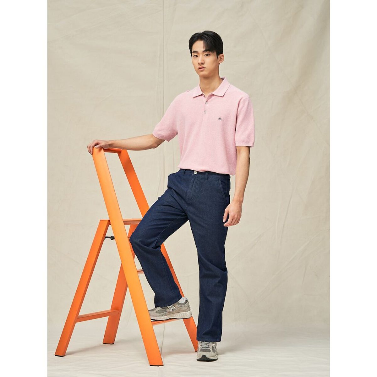 빈폴 멘(BEANPOLE MEN) 젠틀 칼라넥 니트  핑크 (BC5251C24X)