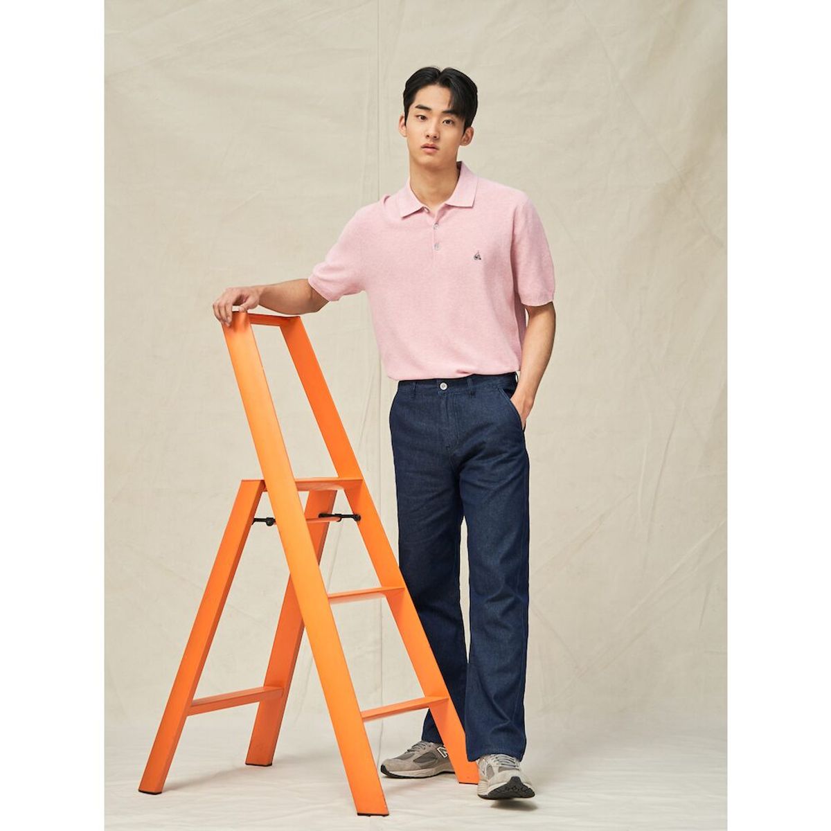 빈폴 멘(BEANPOLE MEN) 젠틀 칼라넥 니트  핑크 (BC5251C24X)