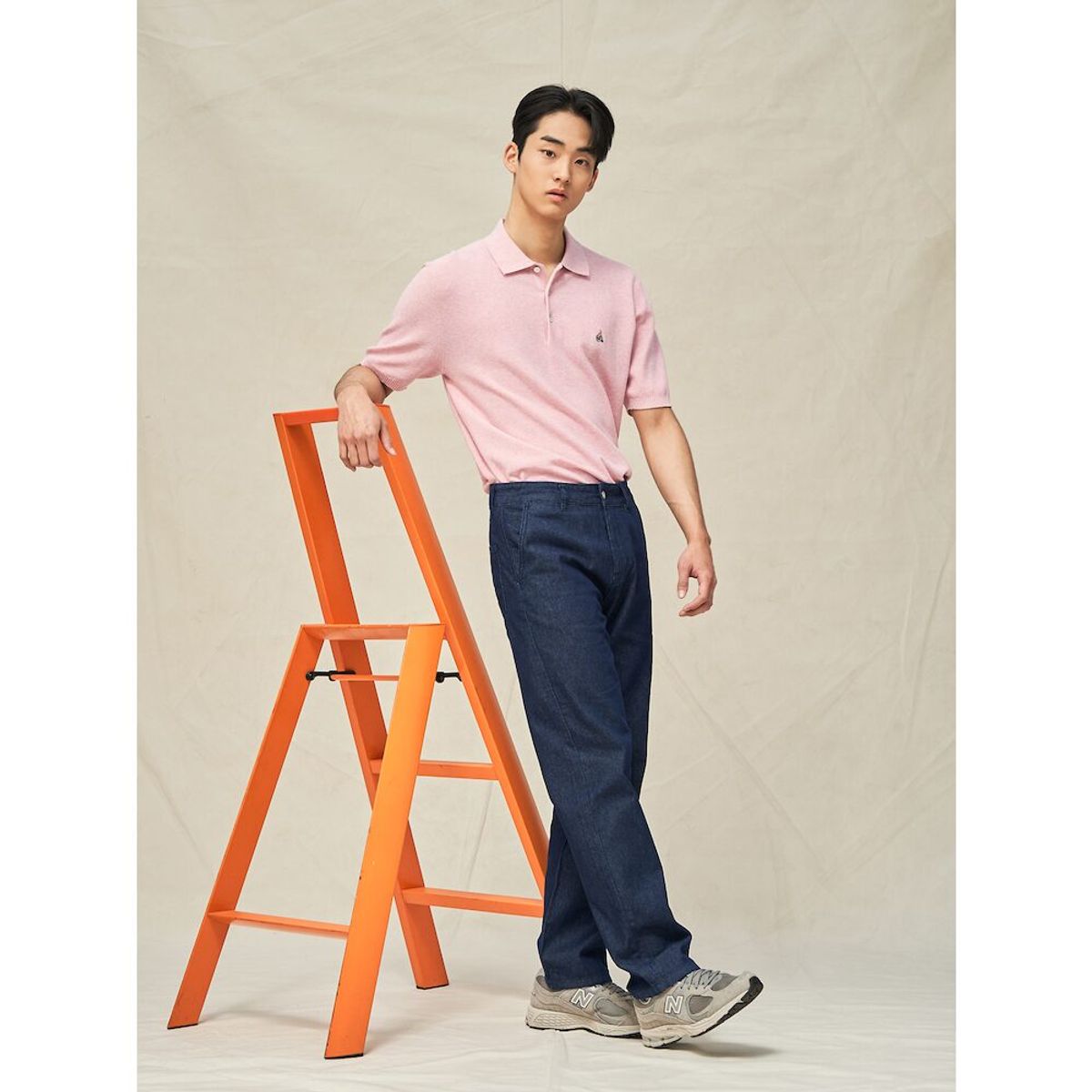 빈폴 멘(BEANPOLE MEN) 젠틀 칼라넥 니트  핑크 (BC5251C24X)