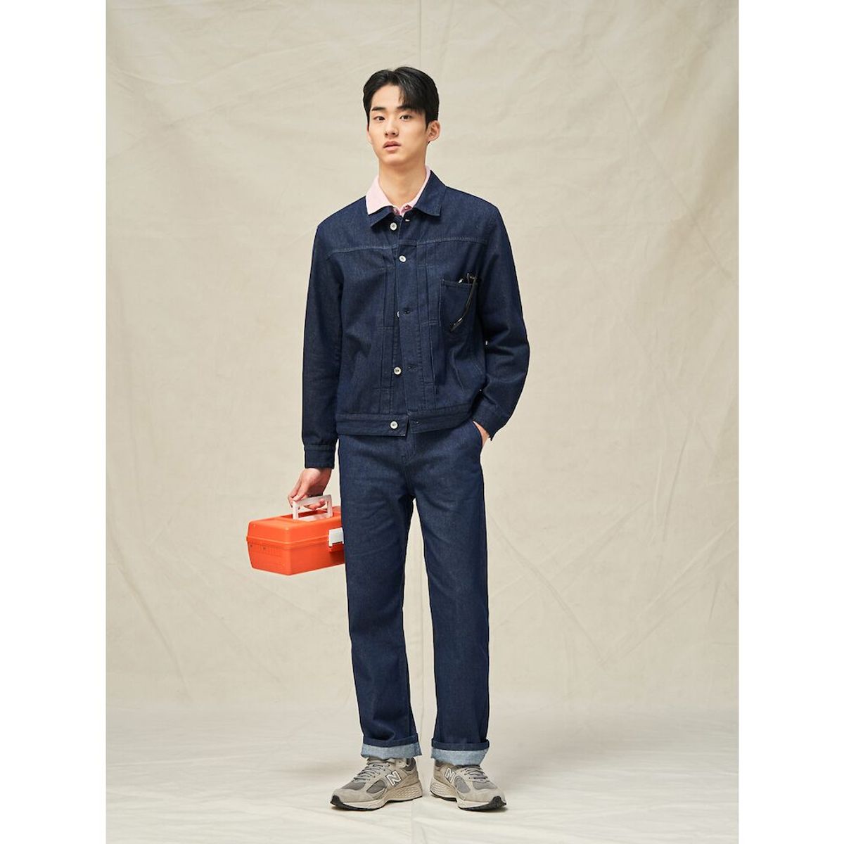 빈폴 멘(BEANPOLE MEN) 젠틀 칼라넥 니트  핑크 (BC5251C24X)