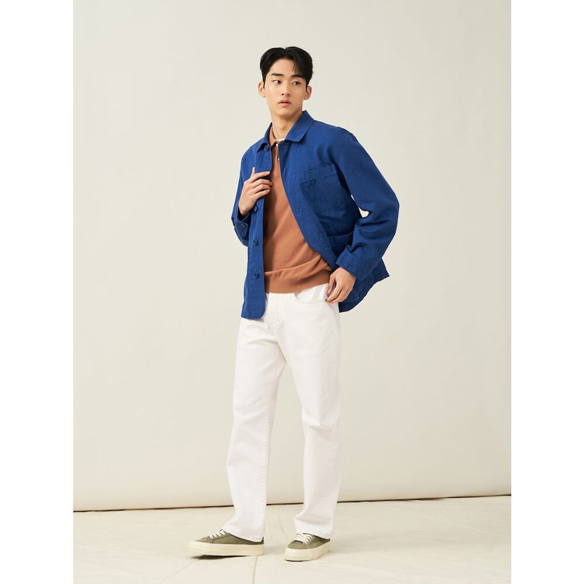 빈폴 멘(BEANPOLE MEN) 젠틀 칼라넥 니트  옐로이시 브라운 (BC5251C21B)