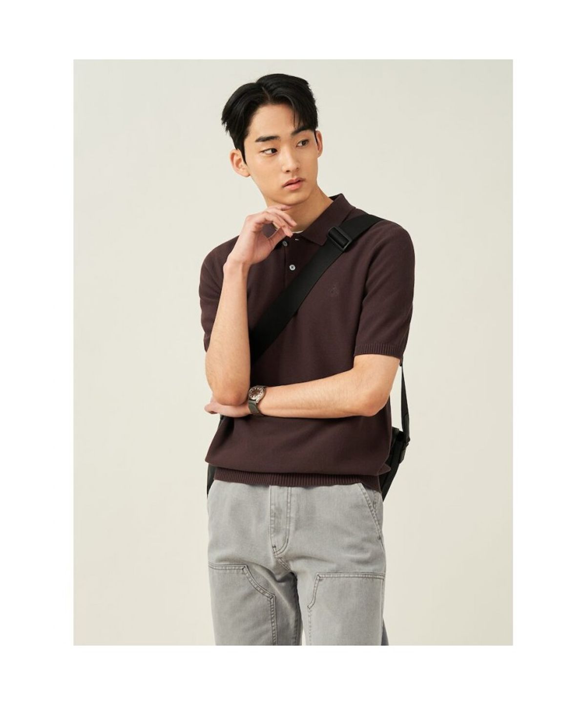 빈폴 멘(BEANPOLE MEN) 젠틀 칼라넥 니트  브라운 (BC5251C21D)
