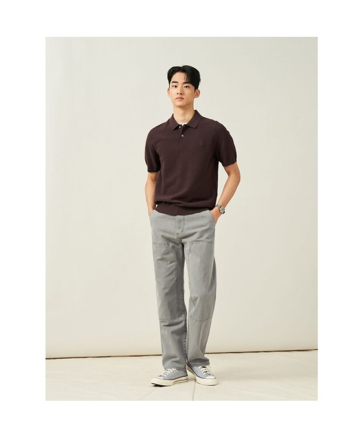 빈폴 멘(BEANPOLE MEN) 젠틀 칼라넥 니트  브라운 (BC5251C21D)
