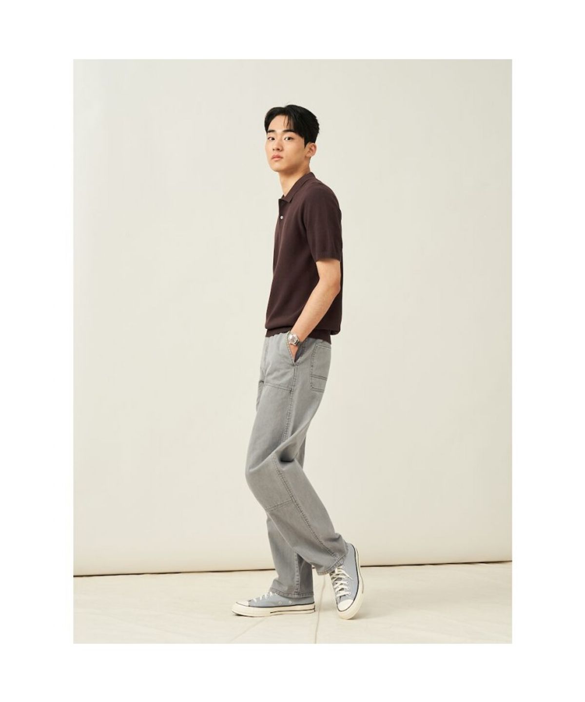 빈폴 멘(BEANPOLE MEN) 젠틀 칼라넥 니트  브라운 (BC5251C21D)