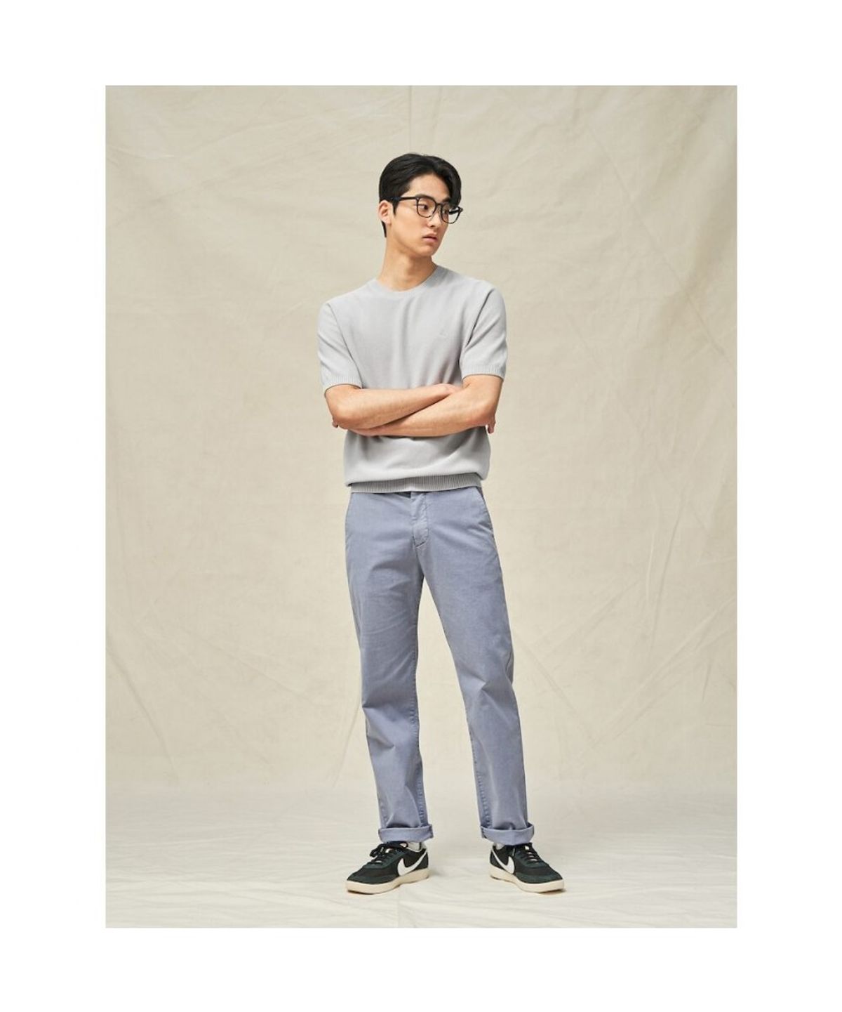 빈폴 멘(BEANPOLE MEN) 젠틀 라운드 니트  그레이 (BC5251C233)