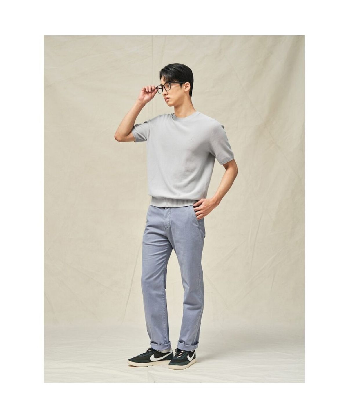 빈폴 멘(BEANPOLE MEN) 젠틀 라운드 니트  그레이 (BC5251C233)