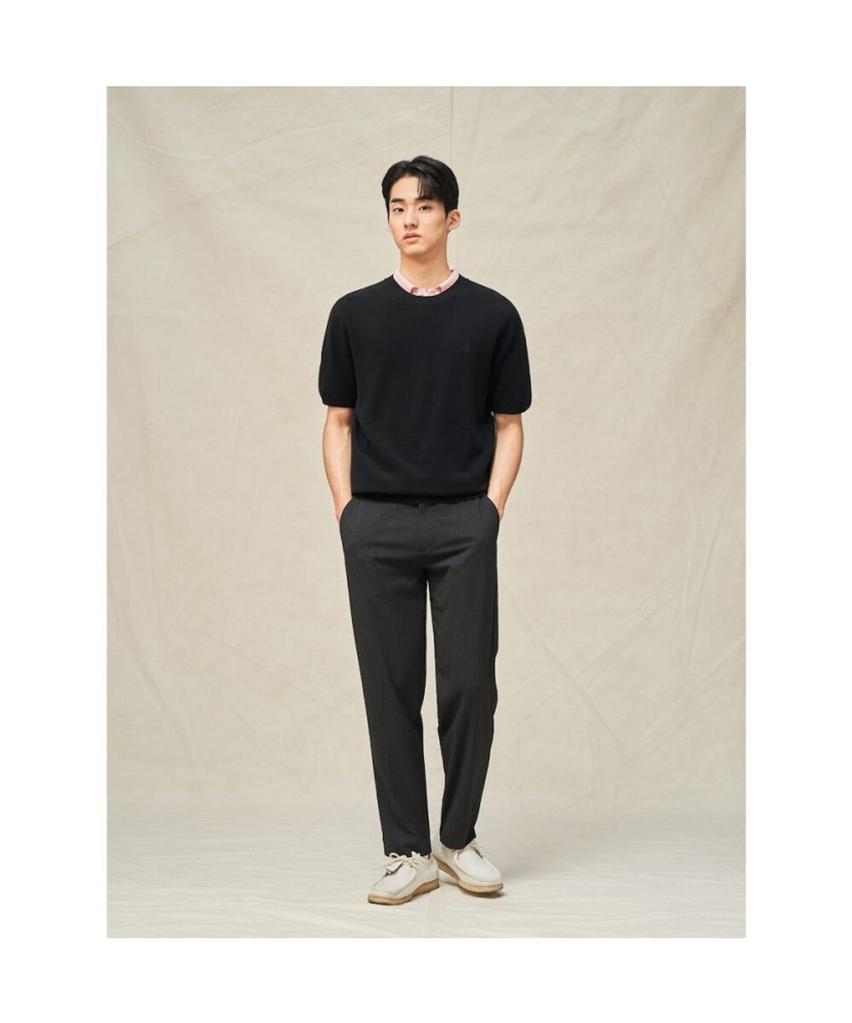 빈폴 멘(BEANPOLE MEN) 젠틀 라운드 니트  블랙 (BC5251C235)