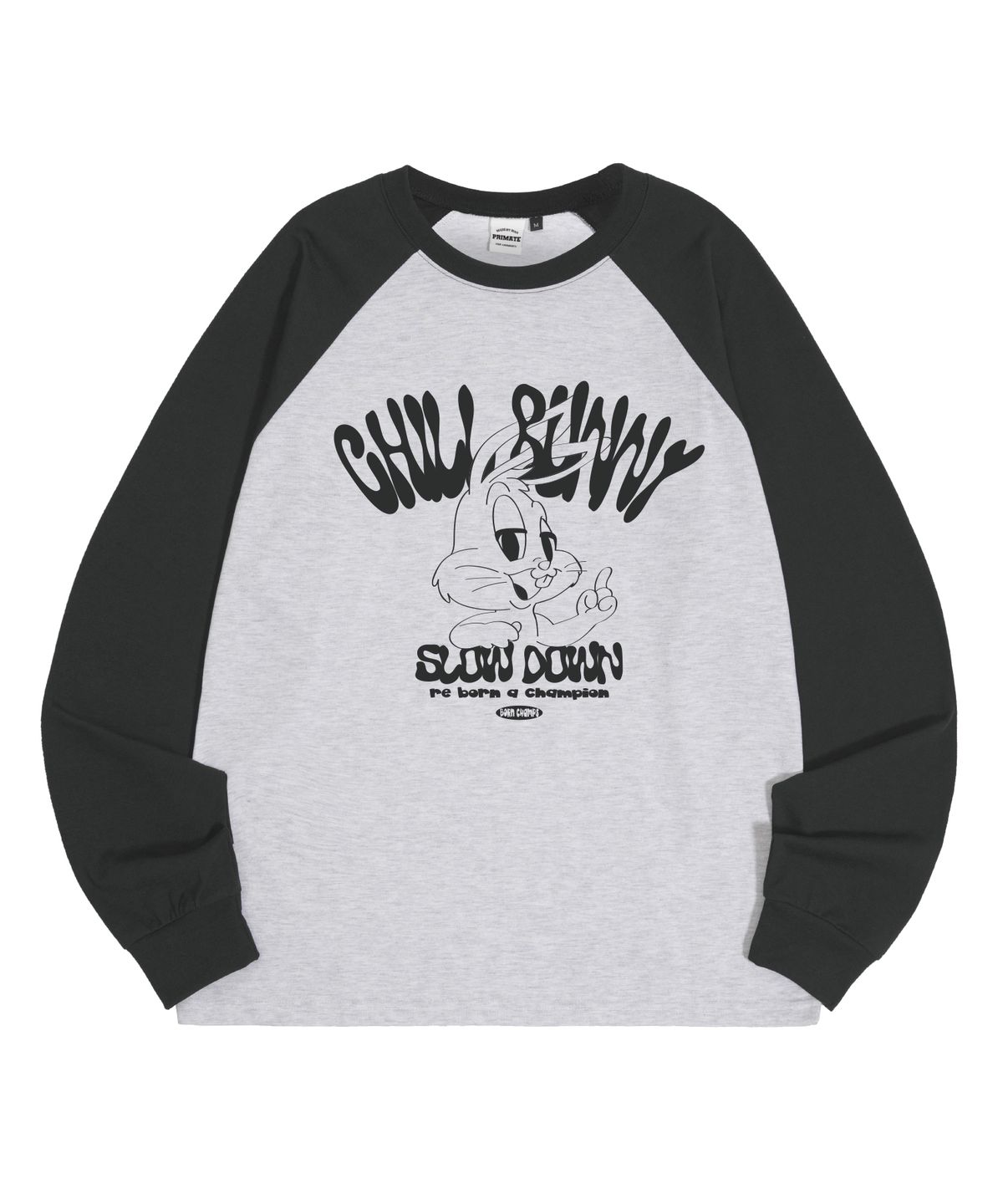 본챔스(BORN CHAMPS) [5 COLORS] CHILL BUNNY 래글런 오버핏 롱 슬리브 B25ST24