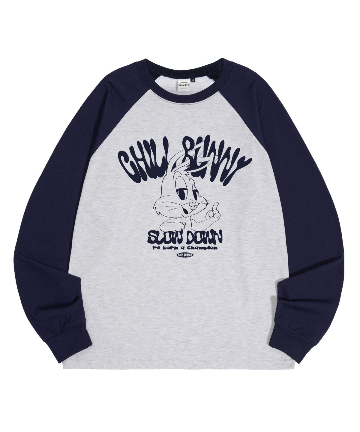 본챔스(BORN CHAMPS) [5 COLORS] CHILL BUNNY 래글런 오버핏 롱 슬리브 B25ST24