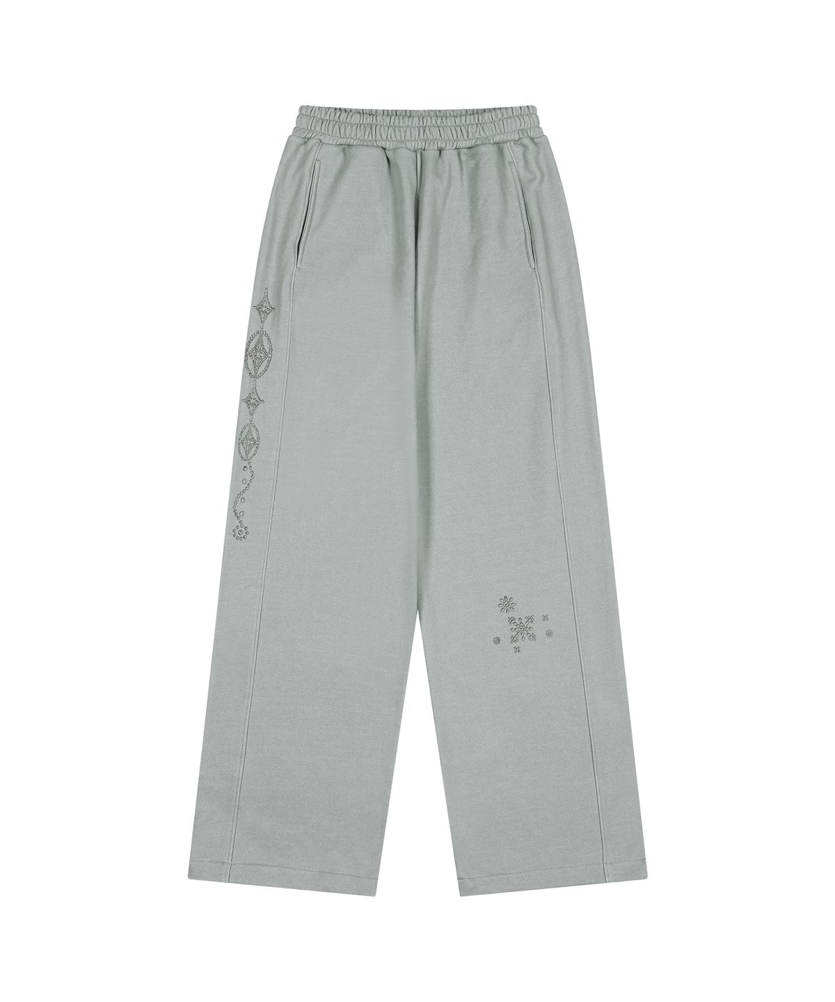더포르타(THEPORTA) GRAPHIC WASHED SWEAT PANTS, ASH KHAKI
