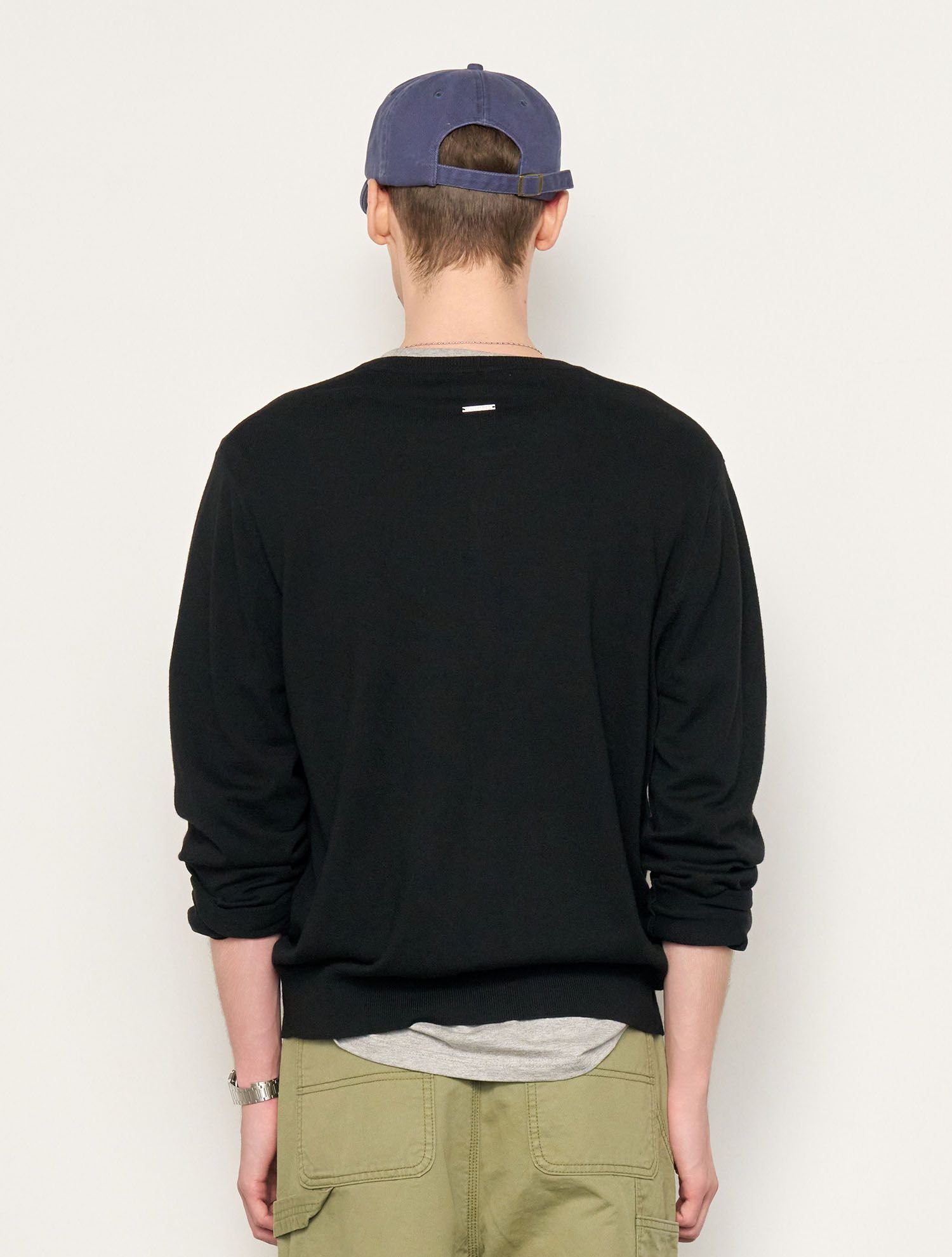 MUSINSA | GENERAL IDEA MAN Wool Crewneck Cardigan [BLACK