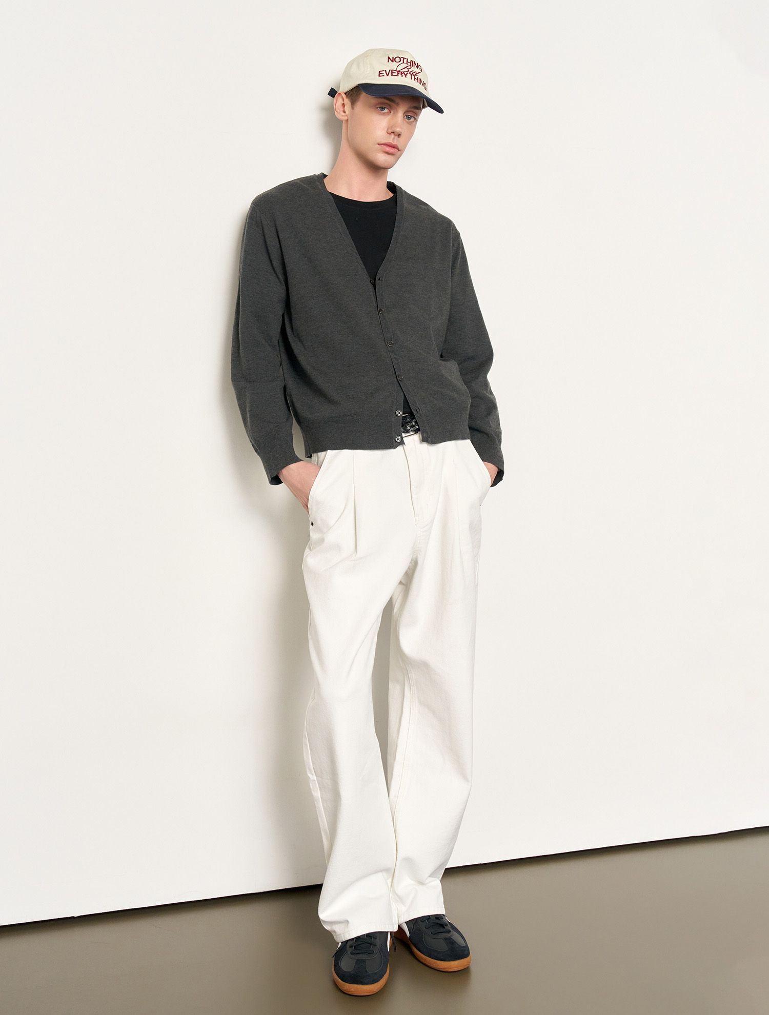 ★GENERAL IDEA★ MAN Wool V-neck Cardigan [CHARCOAL] / SBE1M MUSINSA | GENERAL IDEA MAN Wool V-neck Cardigan [CHARCOAL