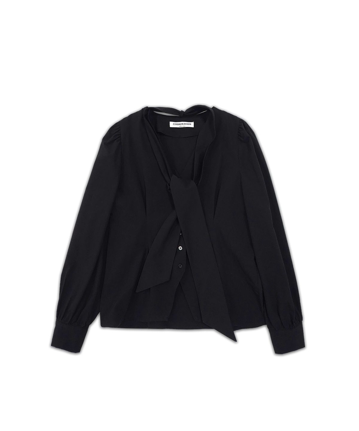 320쇼룸(320SHOWROOM) Ever Tie Blouse(타이 탈부착) Black