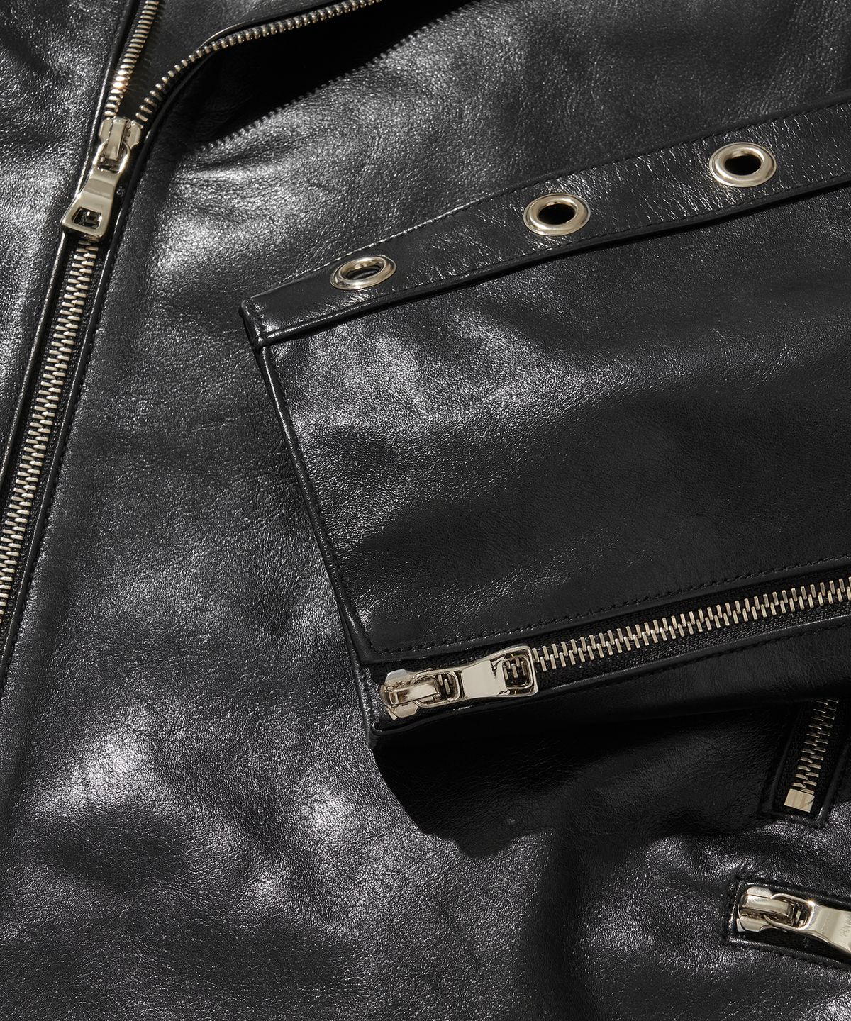 리베레(LIBERE) WIDE LEATHER RIDER JACKET