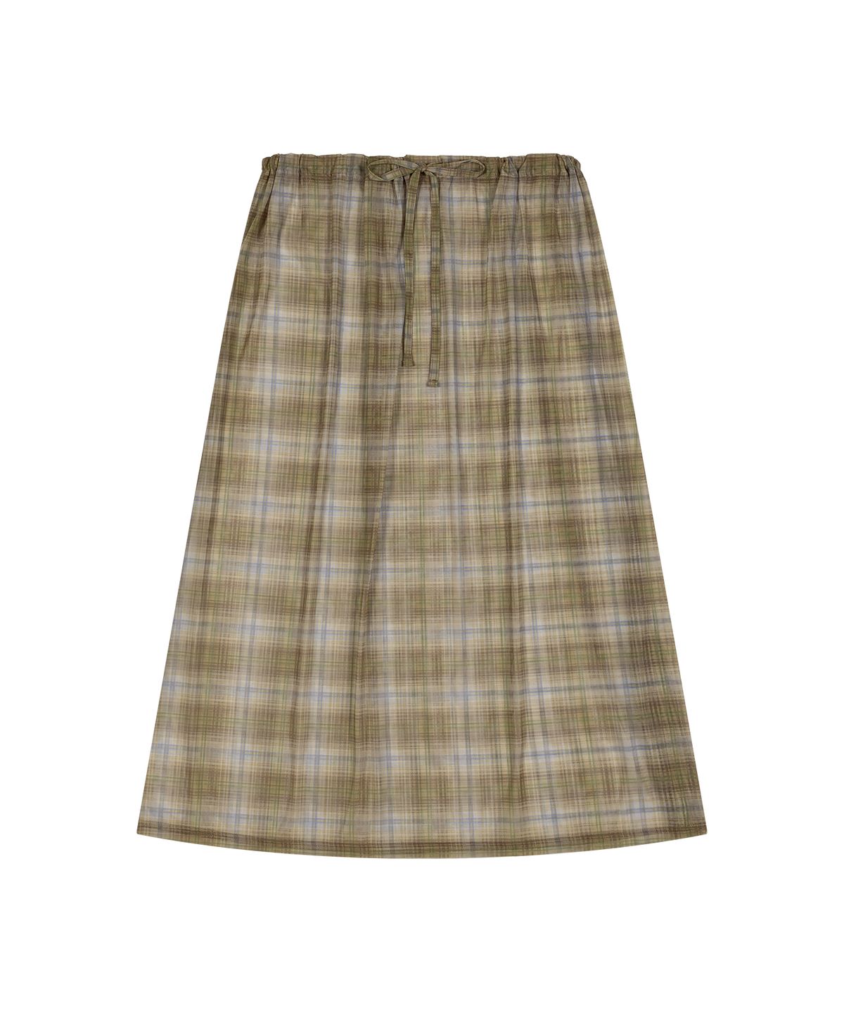 더포르타(THEPORTA) CHECK SHEER STRAP WRAP SKIRT, YELLOW