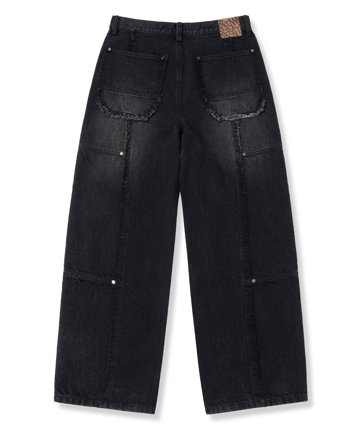 브라운브레스(BROWNBREATH) RAW EDGE LINE DENIM PANTS - BLACK