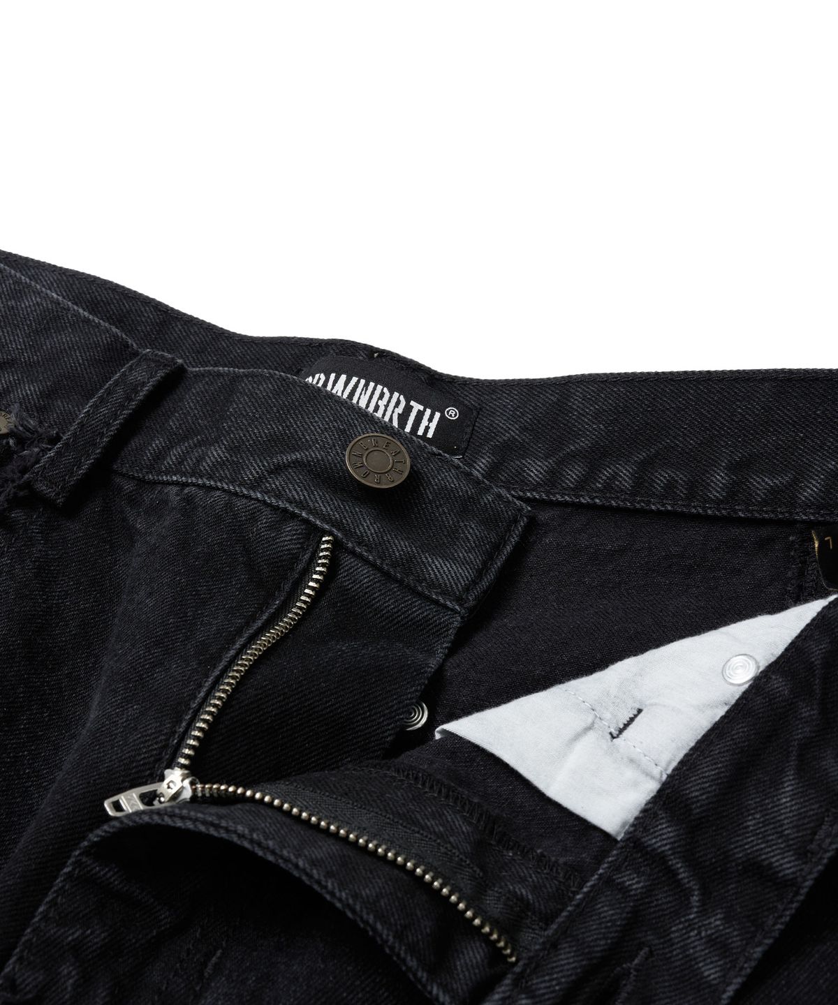 브라운브레스(BROWNBREATH) RAW EDGE LINE DENIM PANTS - BLACK