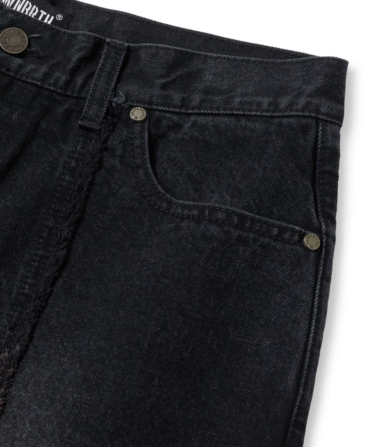 브라운브레스(BROWNBREATH) RAW EDGE LINE DENIM PANTS - BLACK