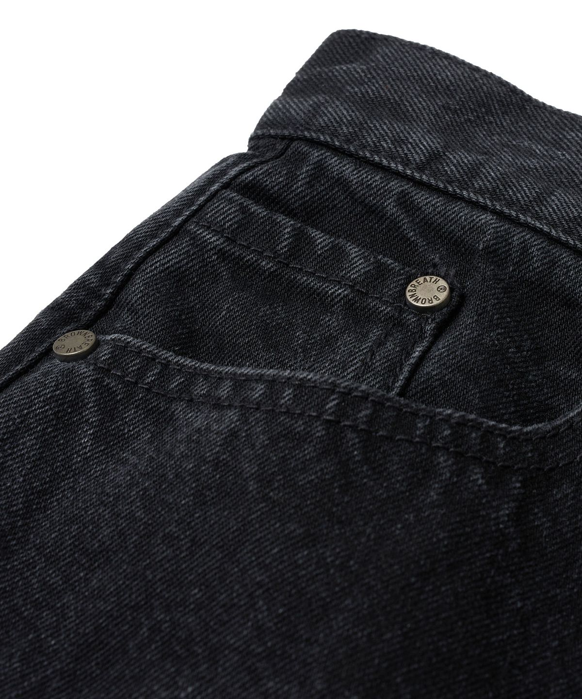 브라운브레스(BROWNBREATH) RAW EDGE LINE DENIM PANTS - BLACK