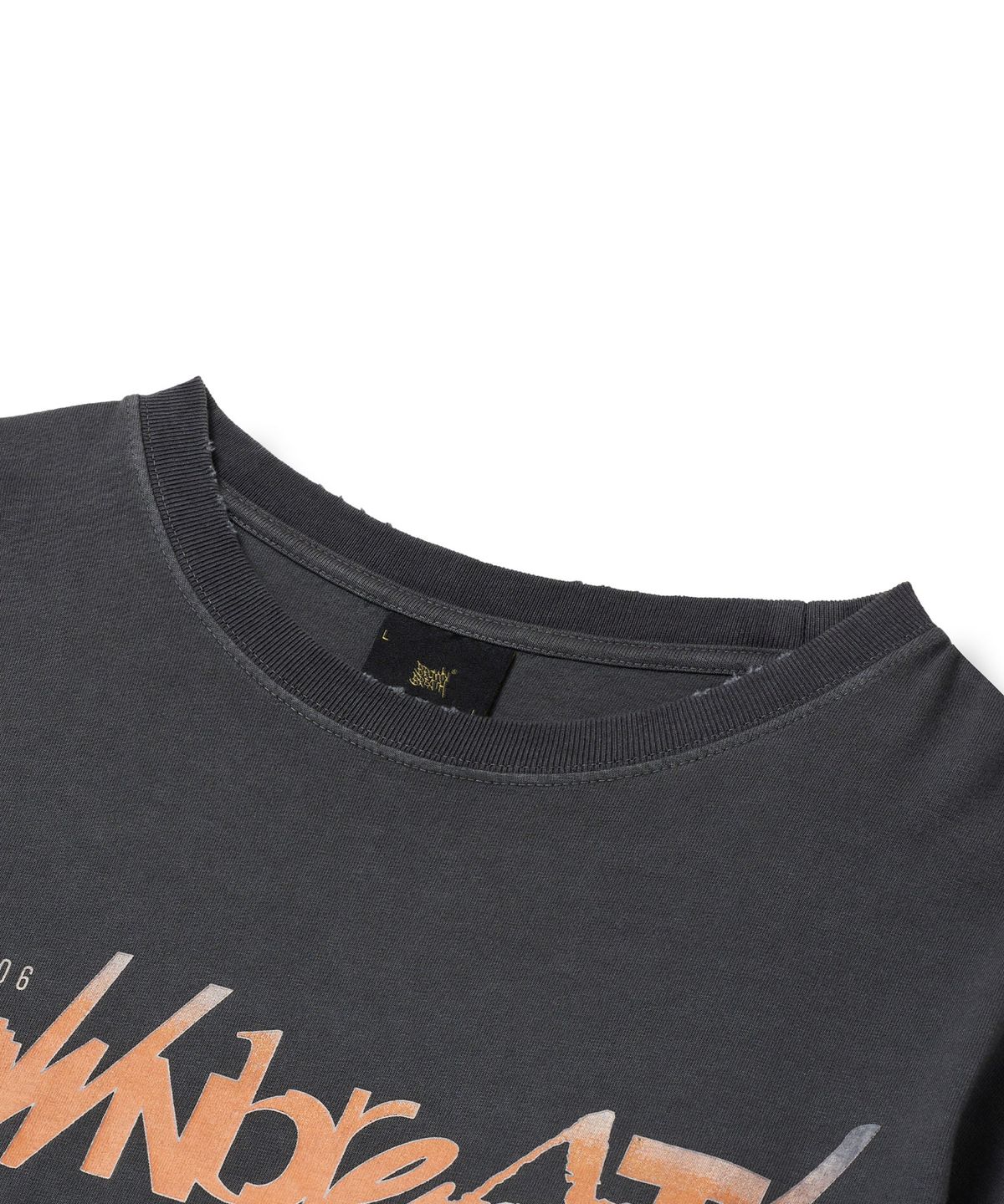 브라운브레스(BROWNBREATH) TRACE PIGMENT LAYERED TEE - CHARCOAL