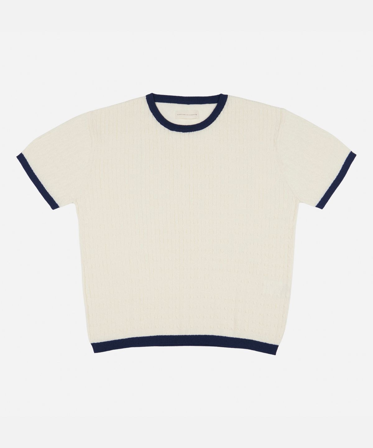 이스트서비스샵(eastserviceshop) ESS 링거 니트 반팔티 - 화이트