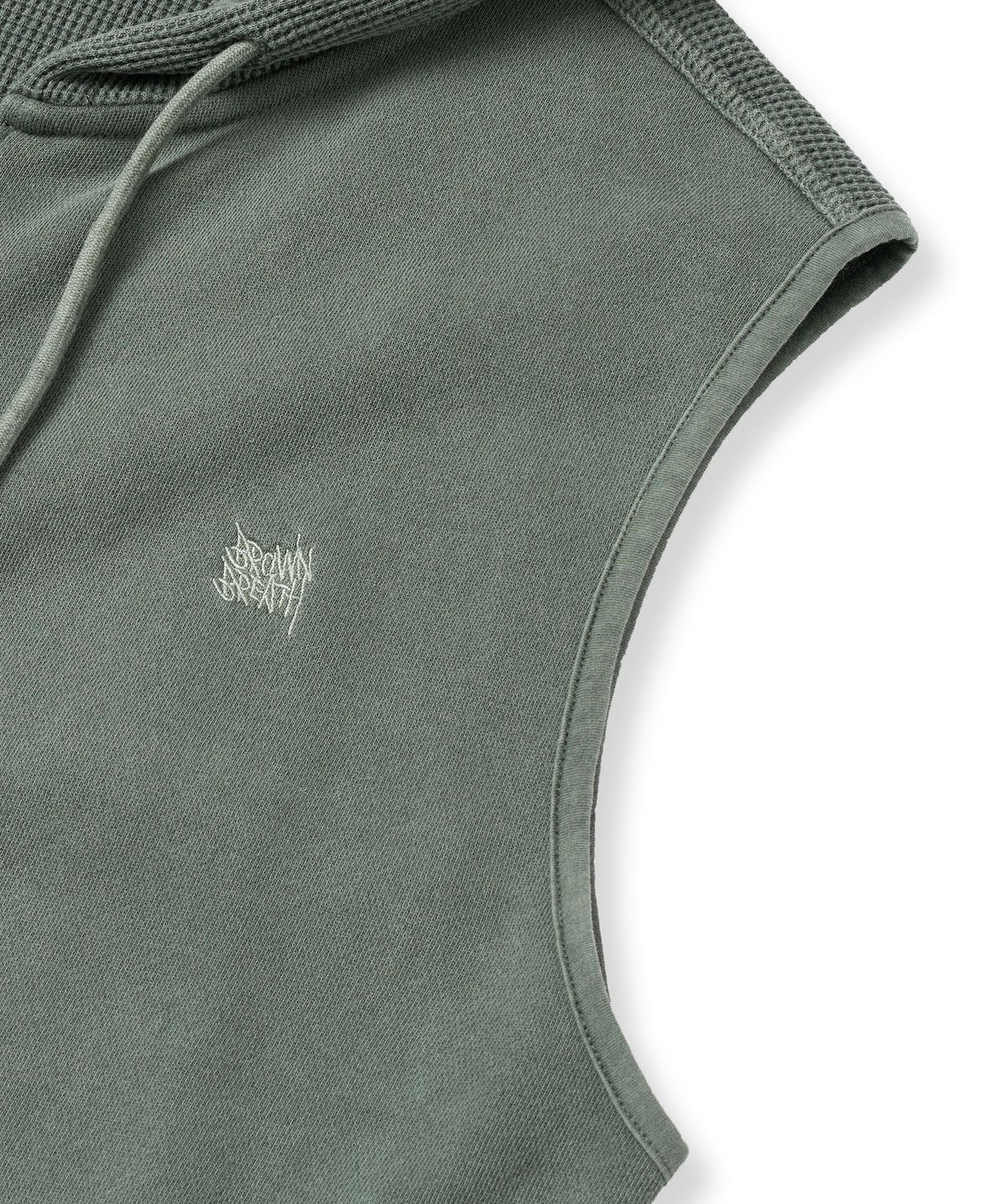 브라운브레스(BROWNBREATH) PIGMENT TAG HOOD VEST - KHAKI