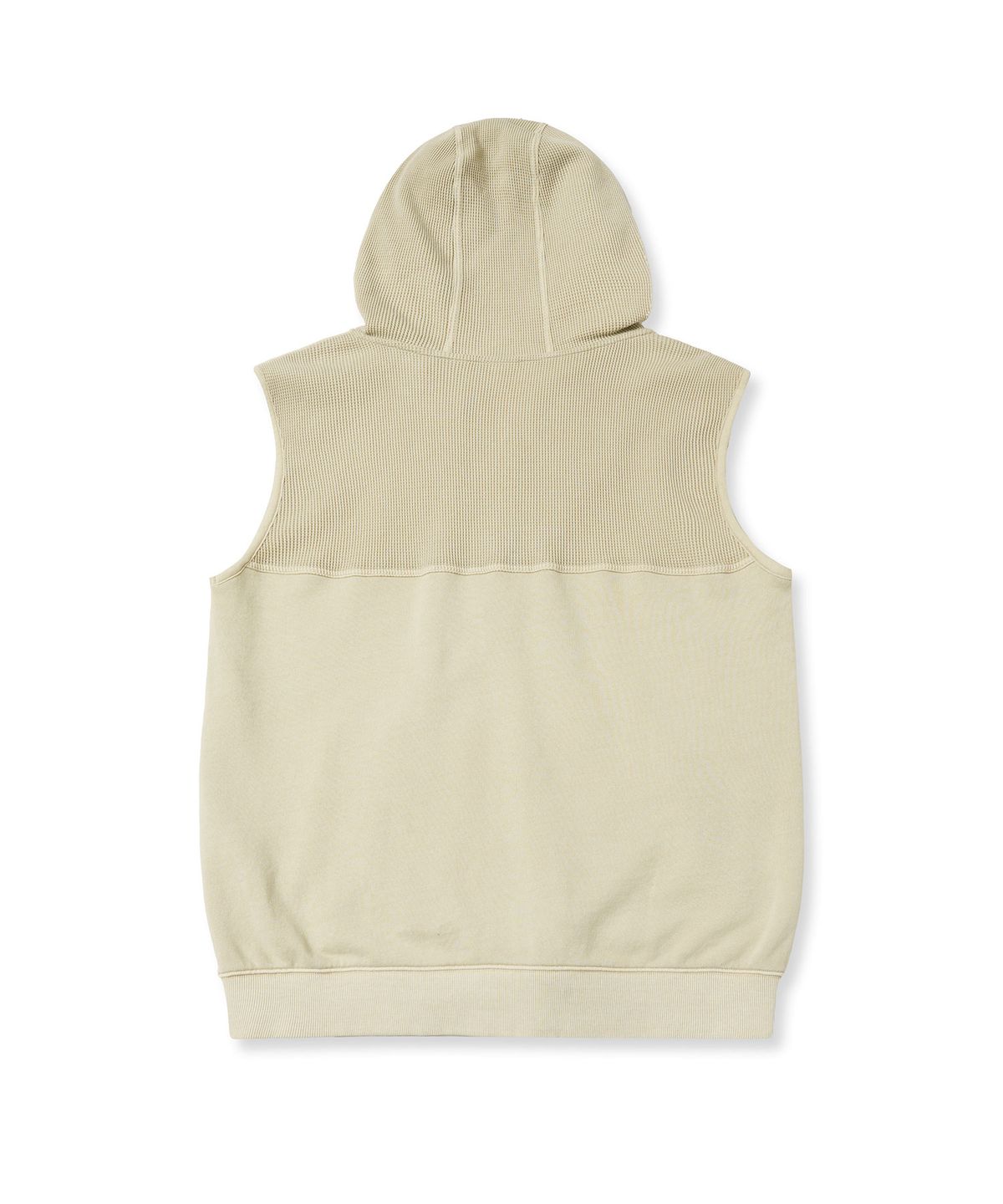 브라운브레스(BROWNBREATH) PIGMENT TAG HOOD VEST - BEIGE