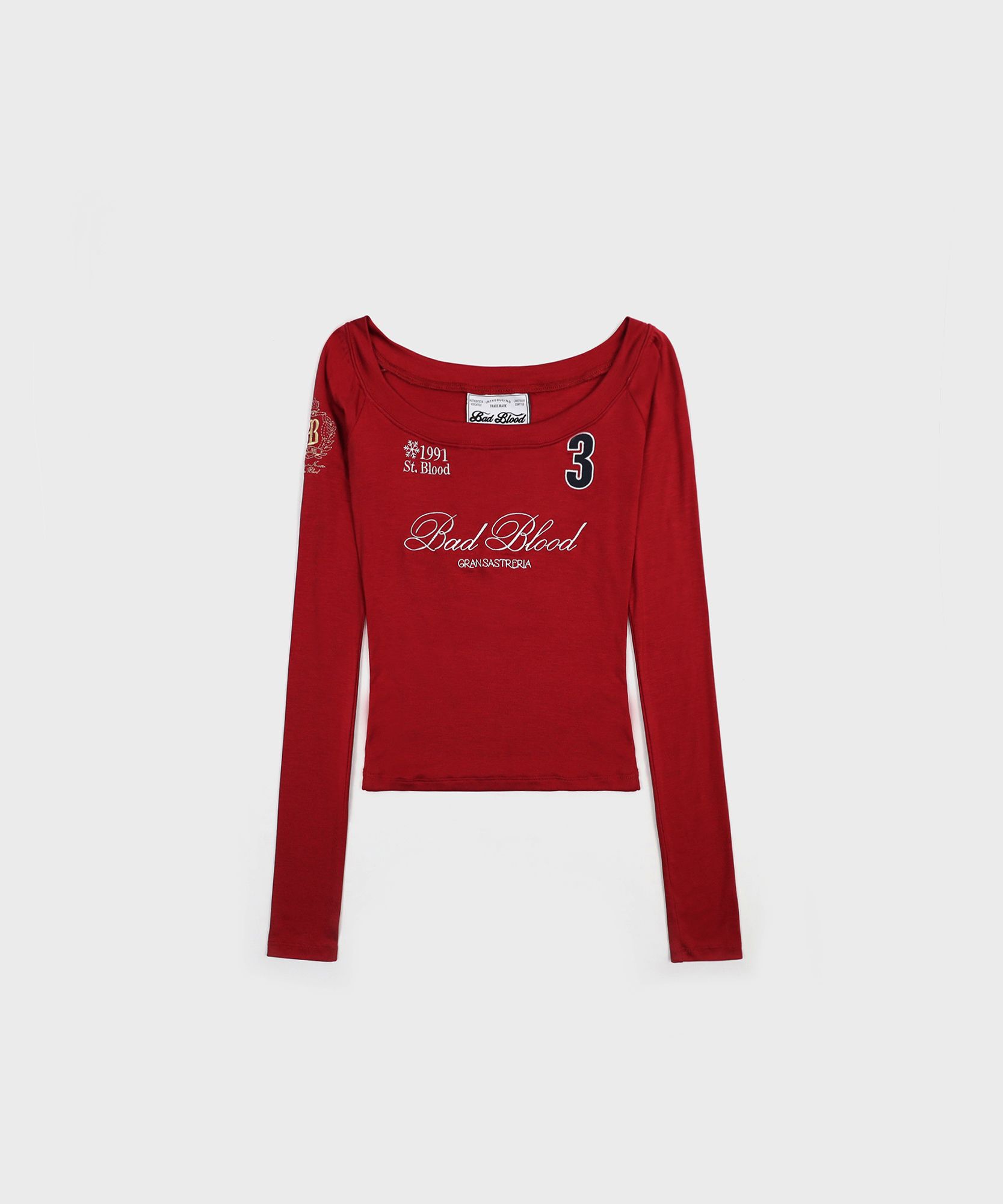 【BADBLOOD】25SS★ Saint Blood Off-Shoulder Top MUSINSA | BADBLOOD Saint Blood Off Shoulder Top - Red