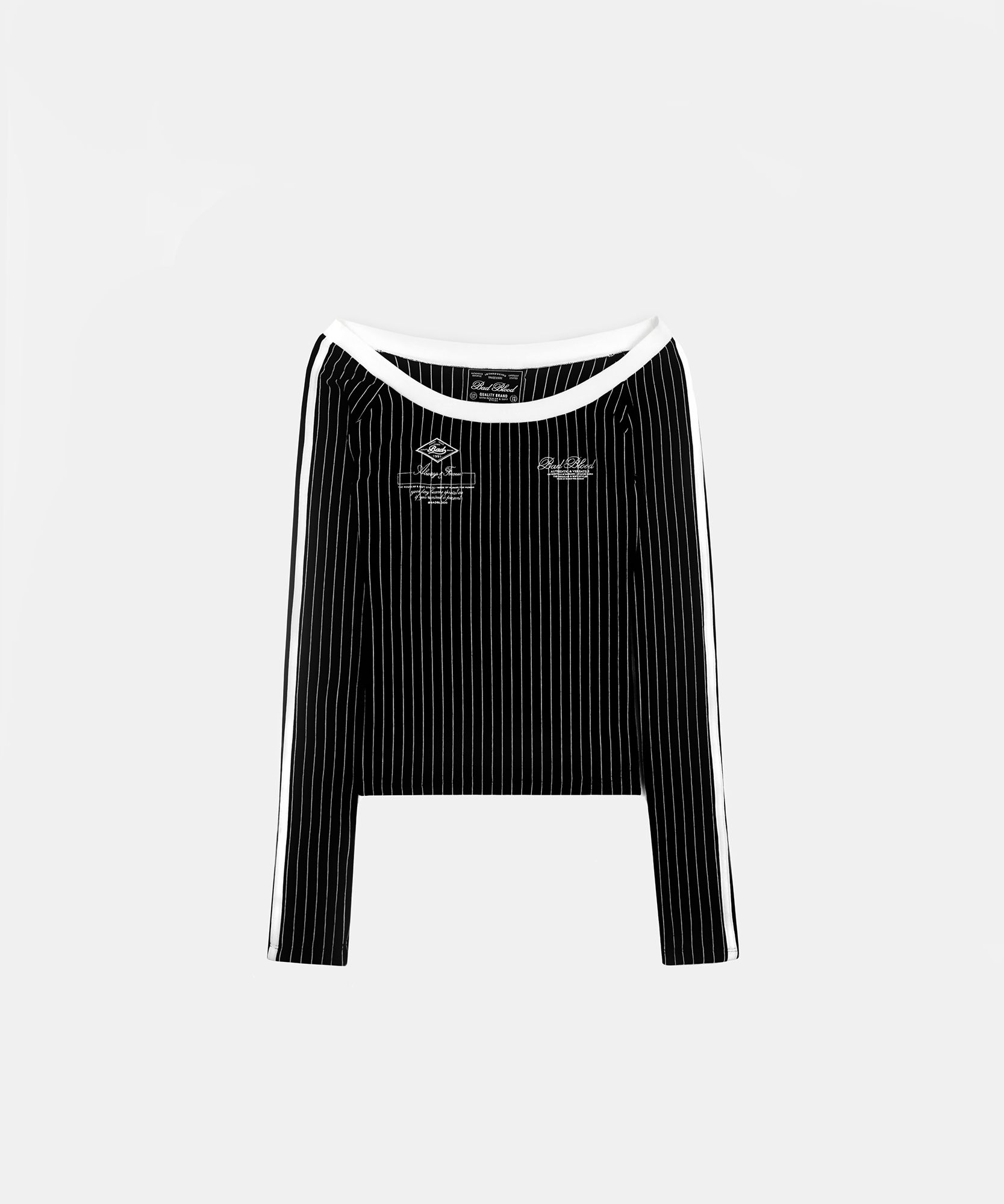 ★BADBLOOD ★CLASSIC LOGO OFF SHOULDER TOP MUSINSA | BADBLOOD Classic Logo Off-Shoulder Top - Black