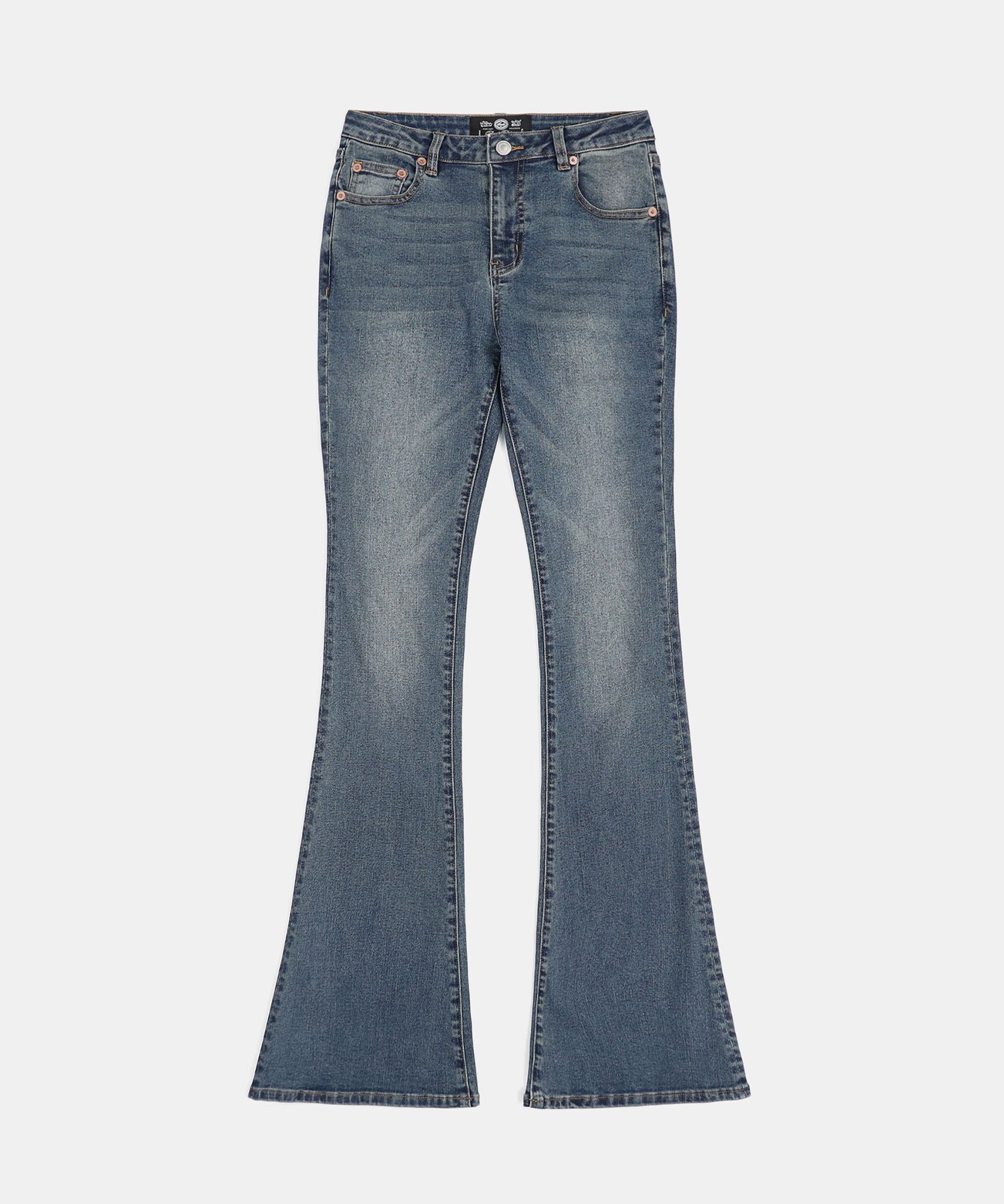 MUSINSA | BADBLOOD 0119 Low-rise boot cut jeans - Mid Blue