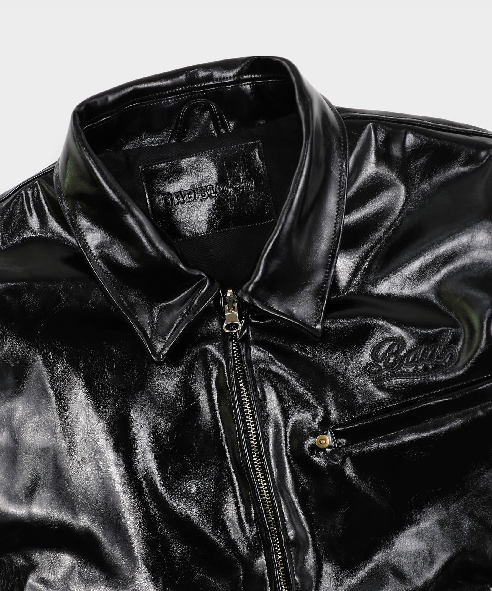 【あじゃじゃ】BADBLOOD Jimmy Leather Jacket MUSINSA | BADBLOOD Jimmy Leather Harrington Jacket - Black