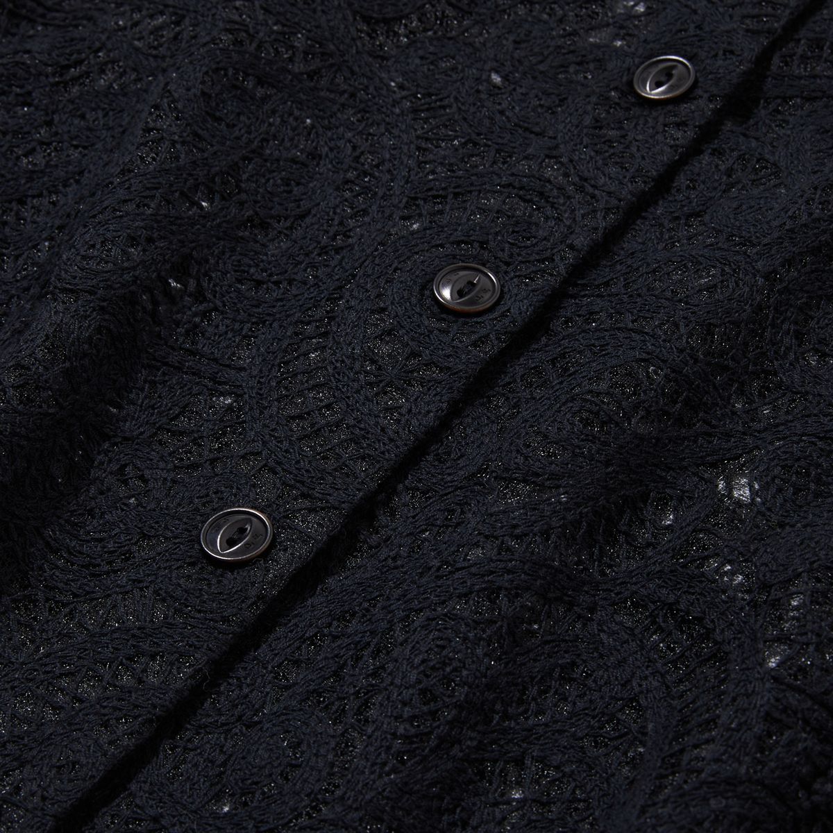 펜필드(PENFIELD) 크로셰 웨이브 가디건 블랙_FR2KR02F