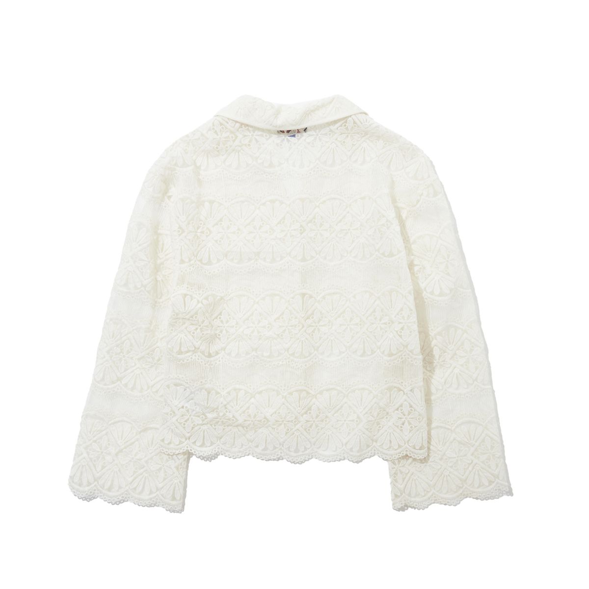 펜필드(PENFIELD) 크로셰 브이 슬릿 블라우스 아이보리_FR2KR10F