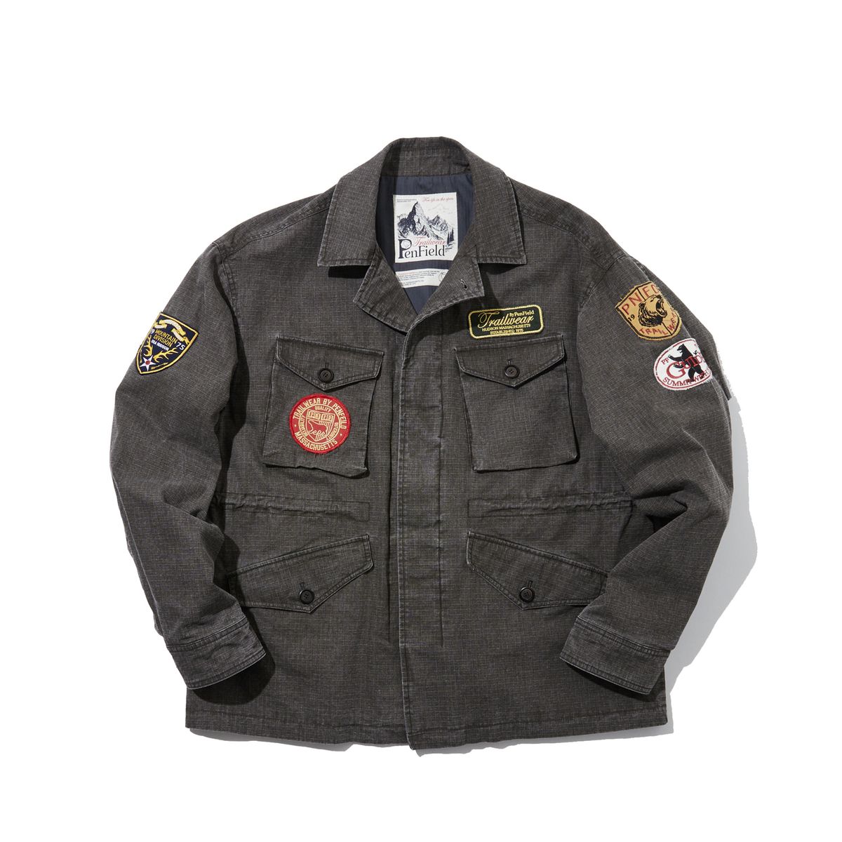 펜필드(PENFIELD) [TRAILWEAR] 아사벳 패치 필드 자켓 다크블랙_FR1WJ82U