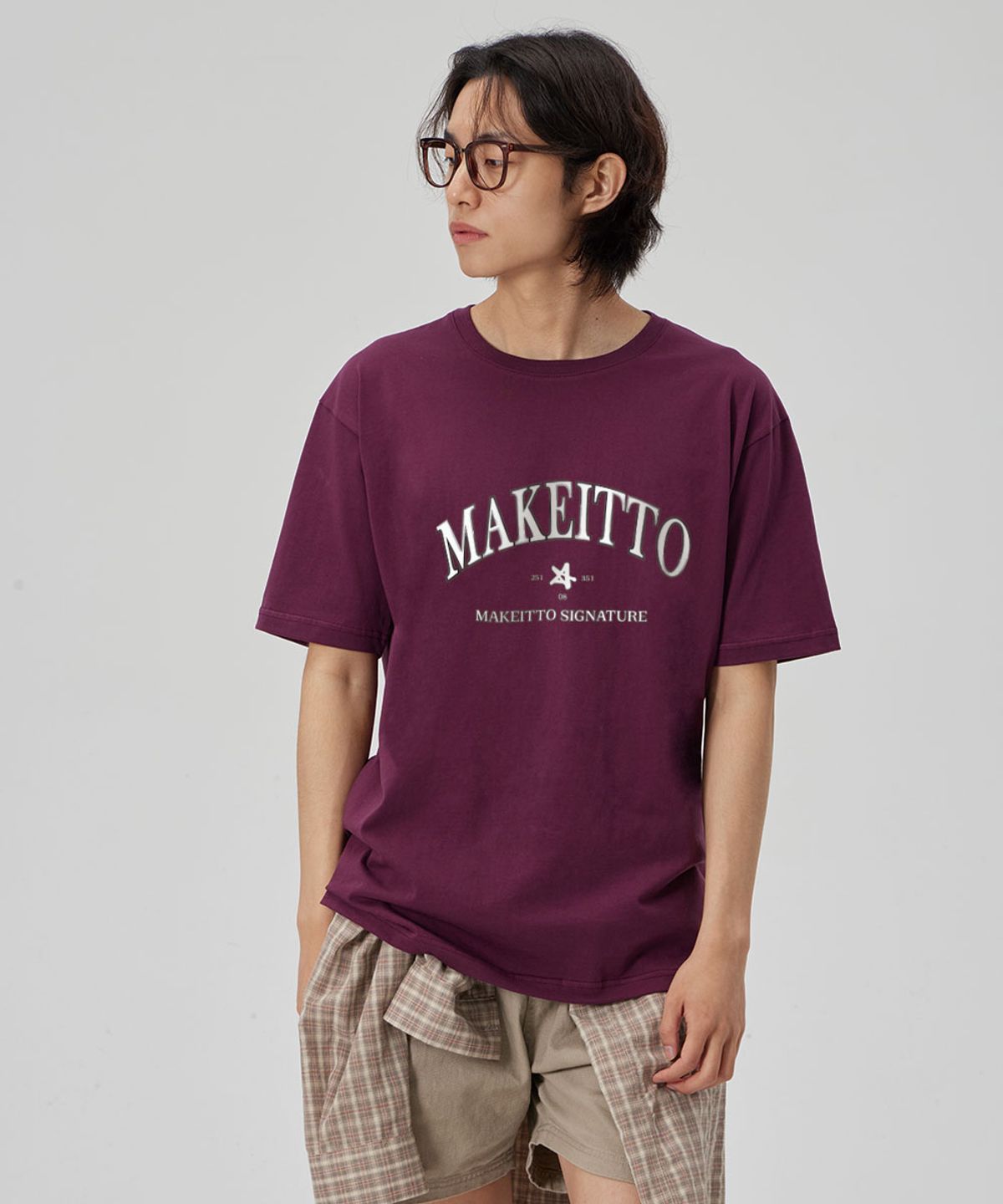 메이킷투(MAKEITTO) [PAINTING LETTERING]CREW NECK TEE_WINE