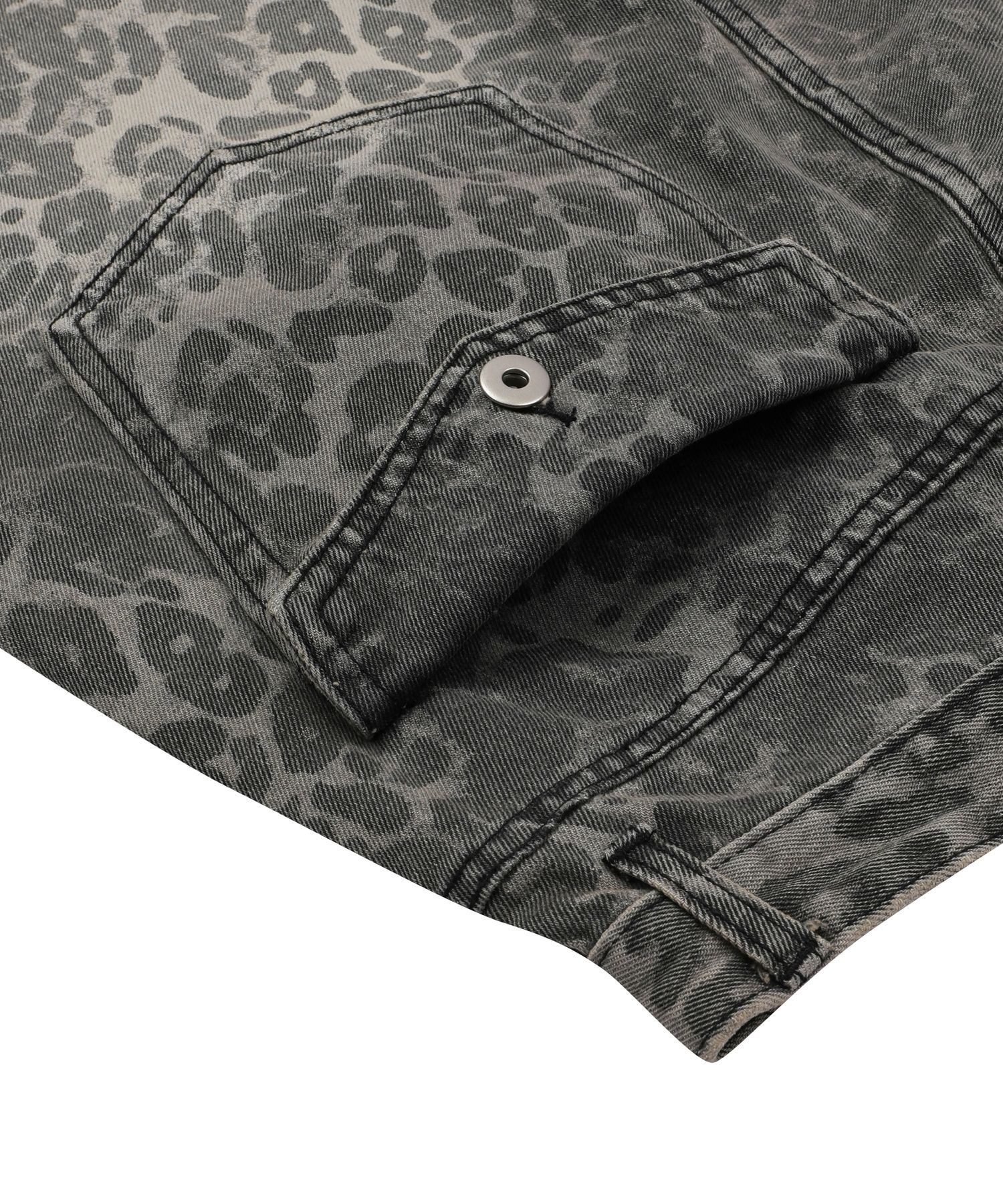 MUSINSA | MUCENT Det Snap Button Leopard Print Hopi Wide Pants