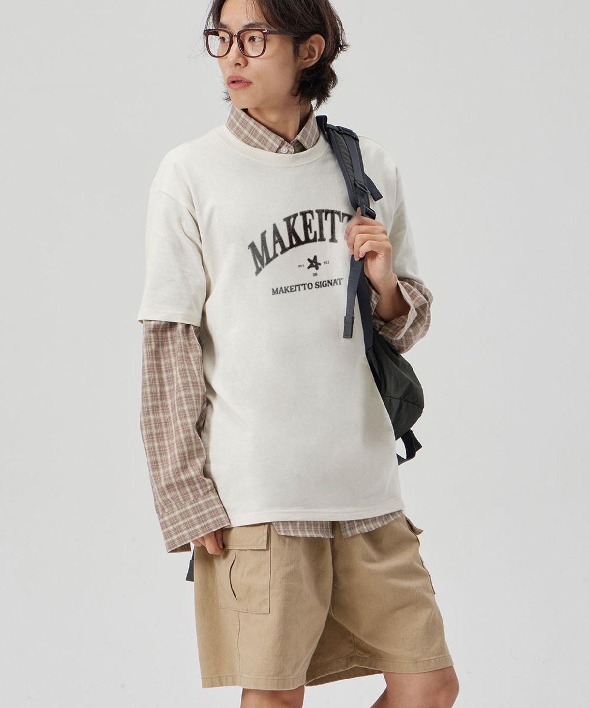 메이킷투(MAKEITTO) [PAINTING LETTERING]CREW NECK TEE_CREAM