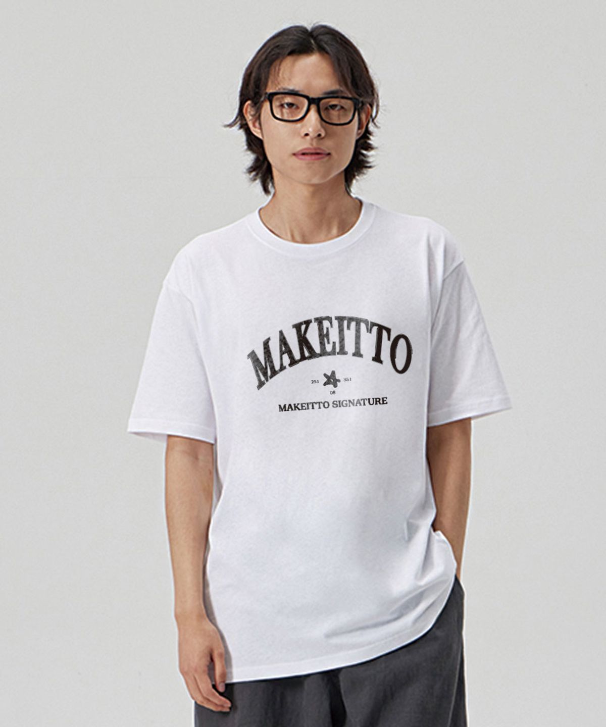 메이킷투(MAKEITTO) [PAINTING LETTERING]CREW NECK TEE_WHITE