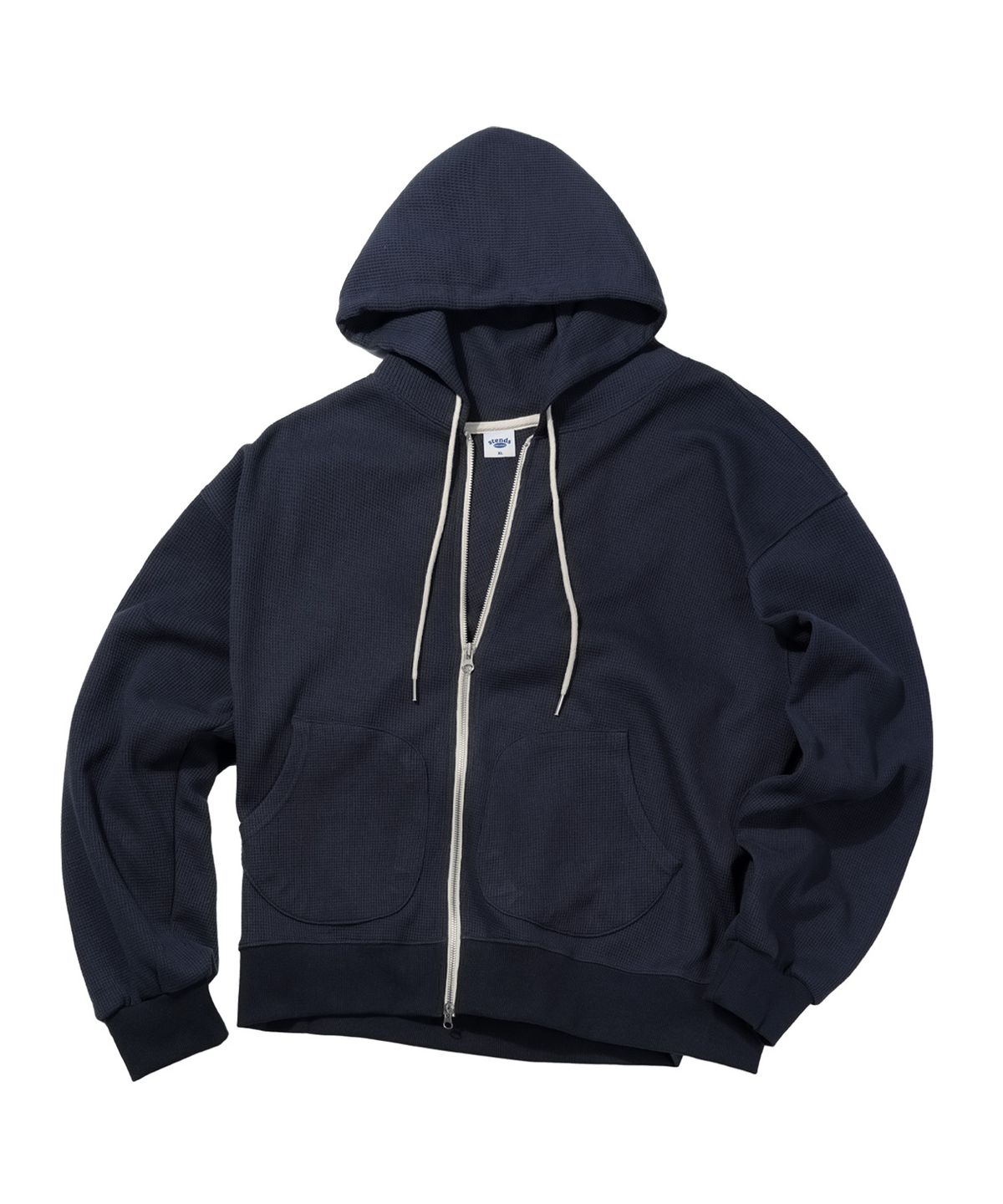 스탠즈(STENDS) [M~4XL] 와플 투웨이 후드 집업_네이비