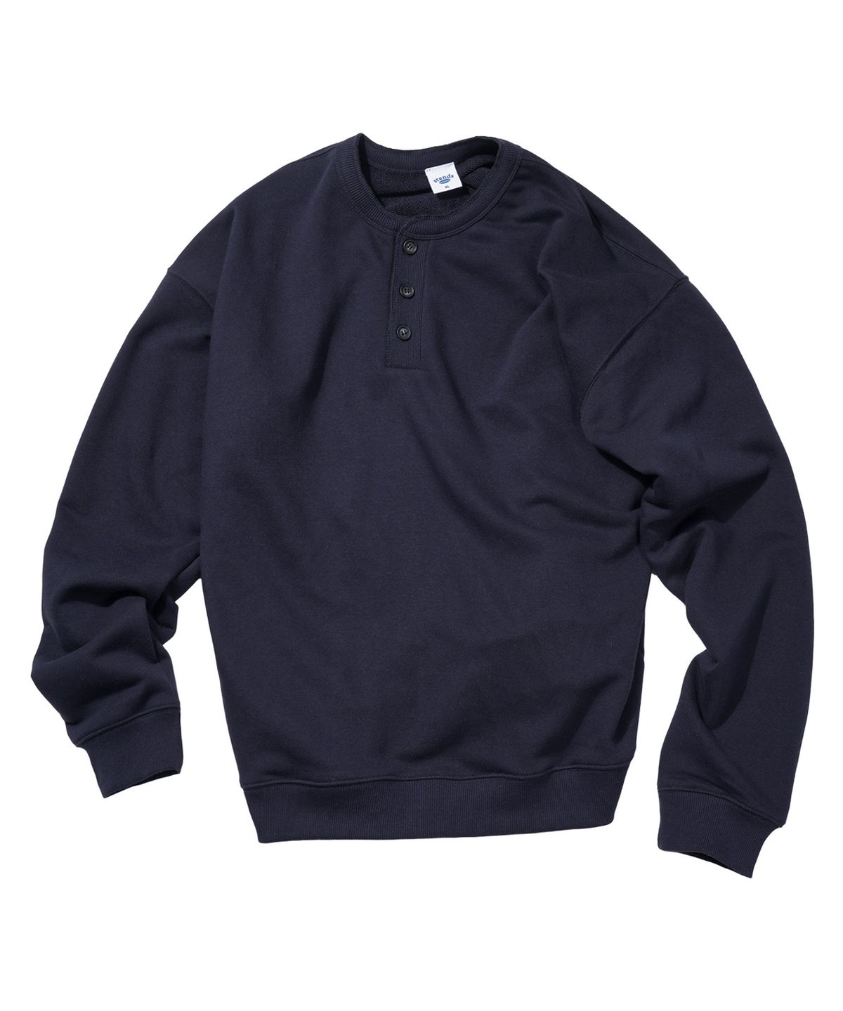 스탠즈(STENDS) [M~4XL] 헨리넥 세미오버 맨투맨_네이비