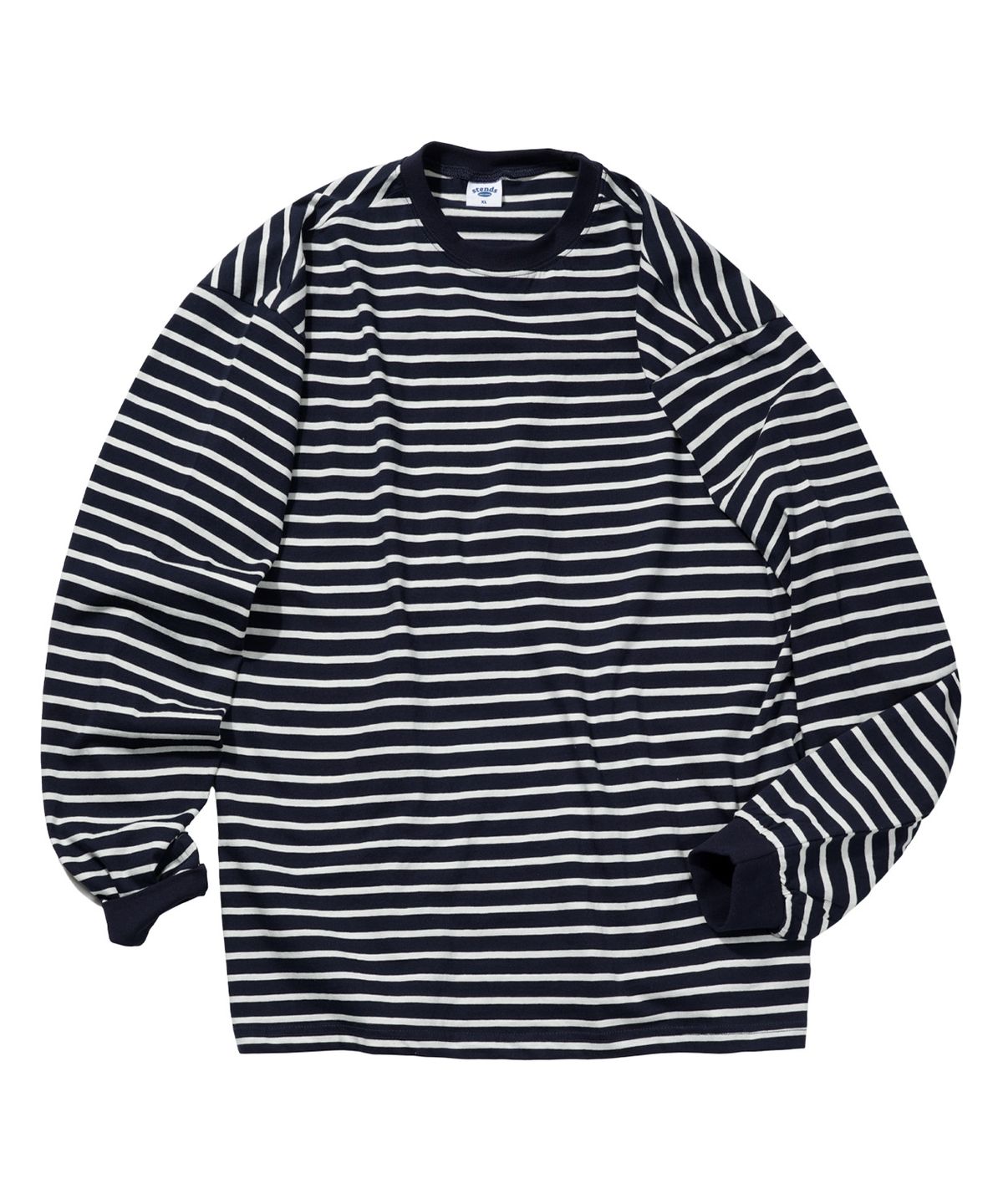 스탠즈(STENDS) [M~4XL] 스트라이프 롱 슬리브 티셔츠_네이비