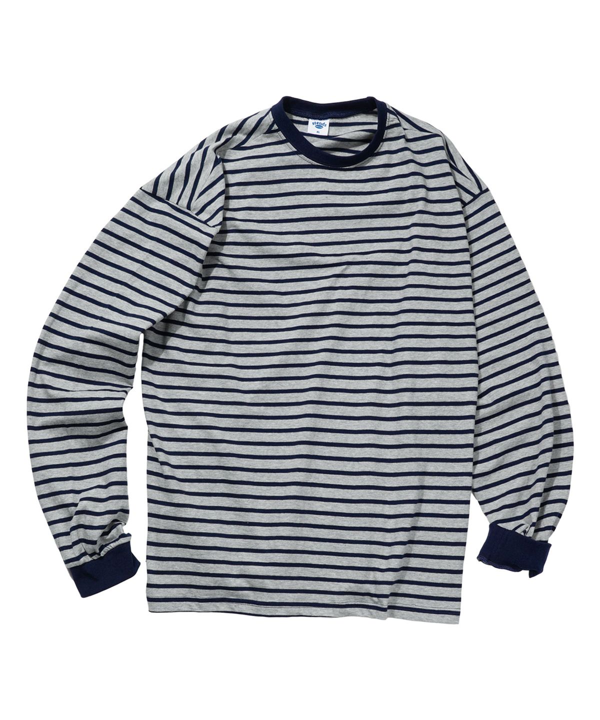 스탠즈(STENDS) [M~4XL] 스트라이프 롱 슬리브 티셔츠_그레이