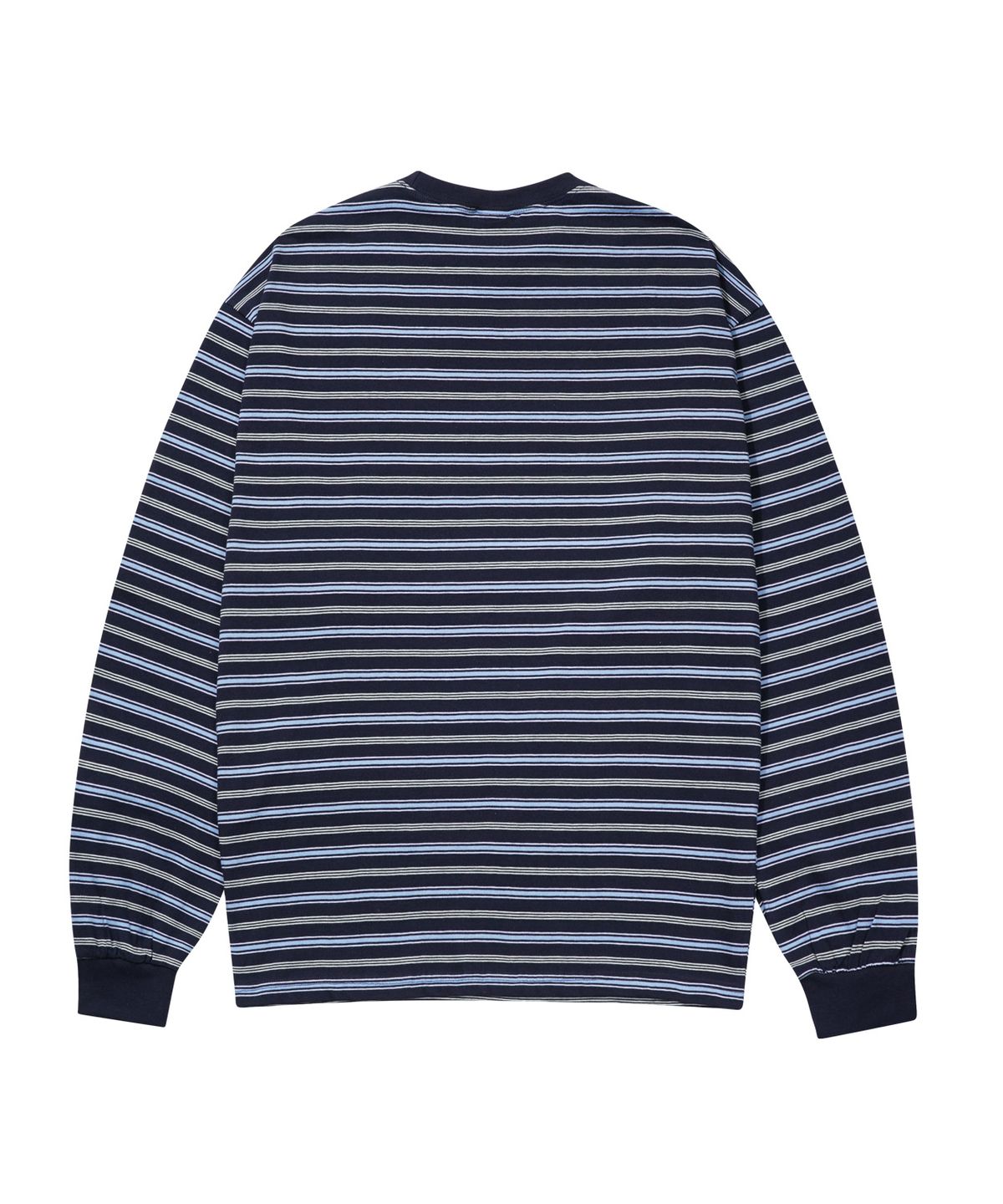 스탠즈(STENDS) [M~4XL] 멀티 스트라이프 롱슬리브 티셔츠_네이비