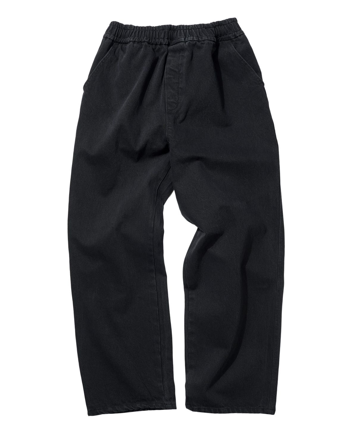 스탠즈(STENDS) [M~4XL] 올데이 밴딩 데님 워싱 팬츠_블랙