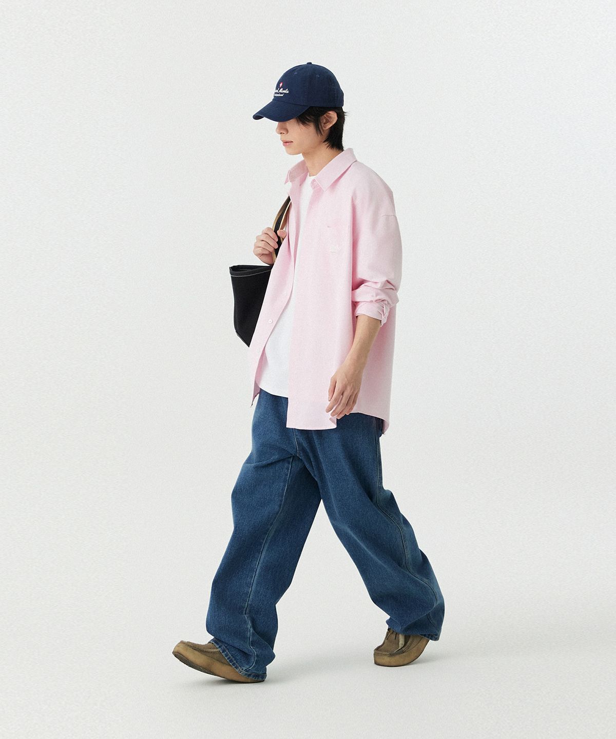 스탠즈(STENDS) [M~4XL] 올데이 밴딩 데님 워싱 팬츠_블루