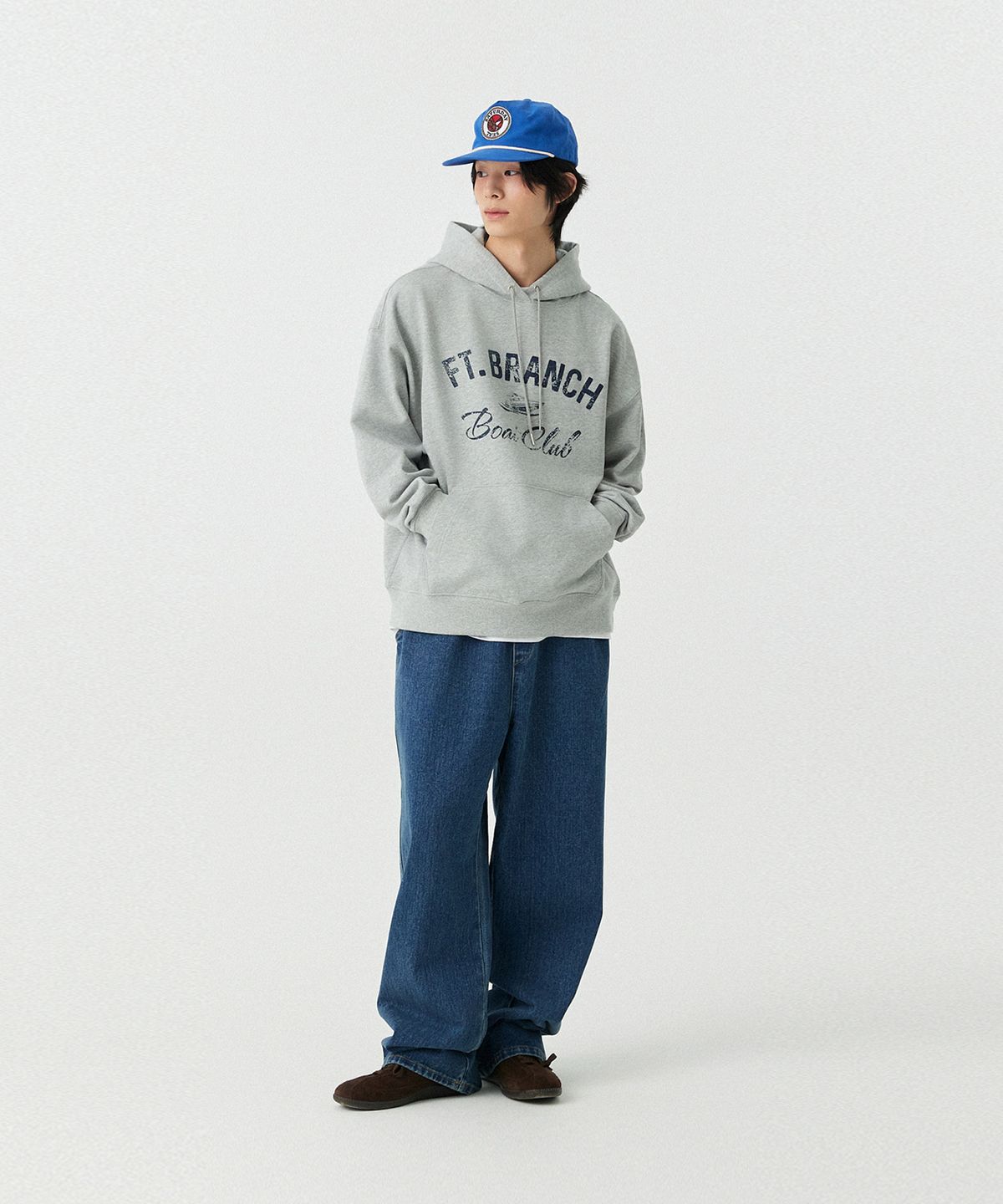 스탠즈(STENDS) [M~4XL] 올데이 밴딩 데님 워싱 팬츠_블루