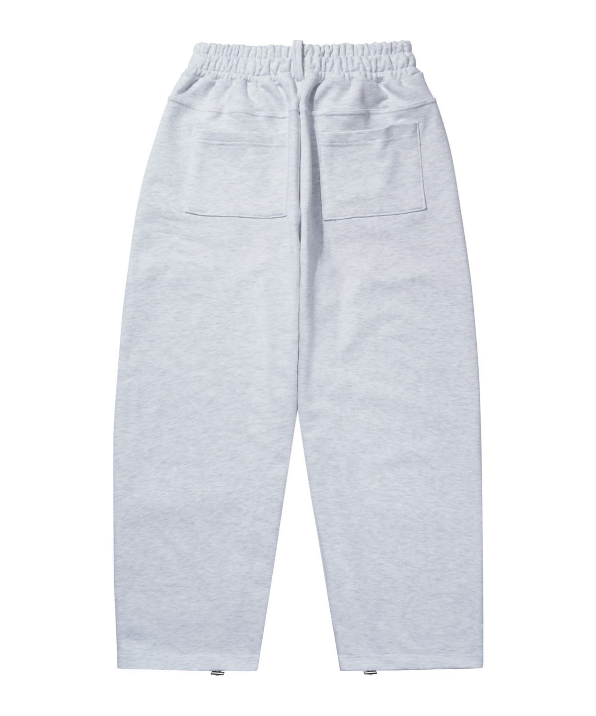 스탠즈(STENDS) [M~4XL] 벨트 루프 커브드 스웻 팬츠_화이트 멜란지