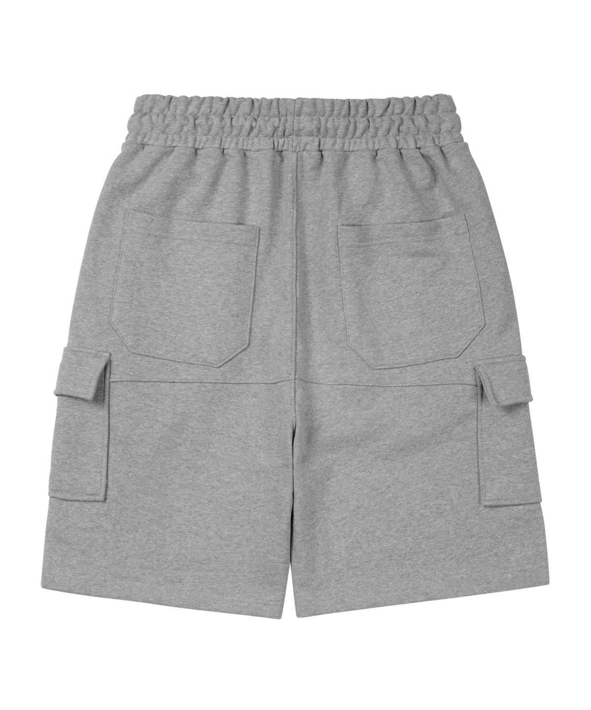 스탠즈(STENDS) [M~4XL] 벨트 루프 카고 스웻 쇼츠_멜란지 그레이