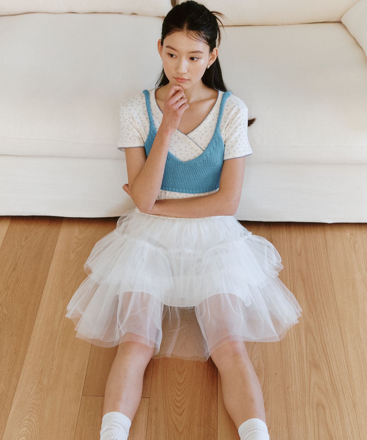 쎄미(SSEMI) CANCAN LAYERED MINI SKIRT(IV)
