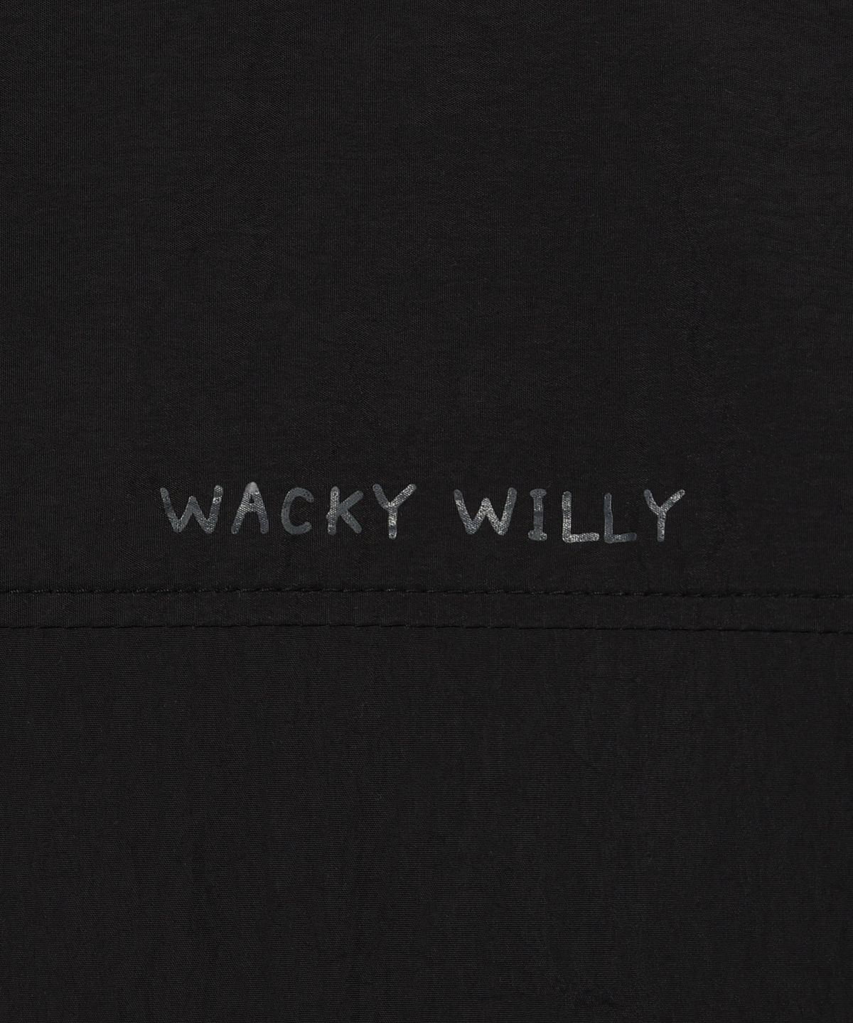 와키윌리(WACKY WILLY) 우먼스 나일론 반팔 집업 점퍼 블랙